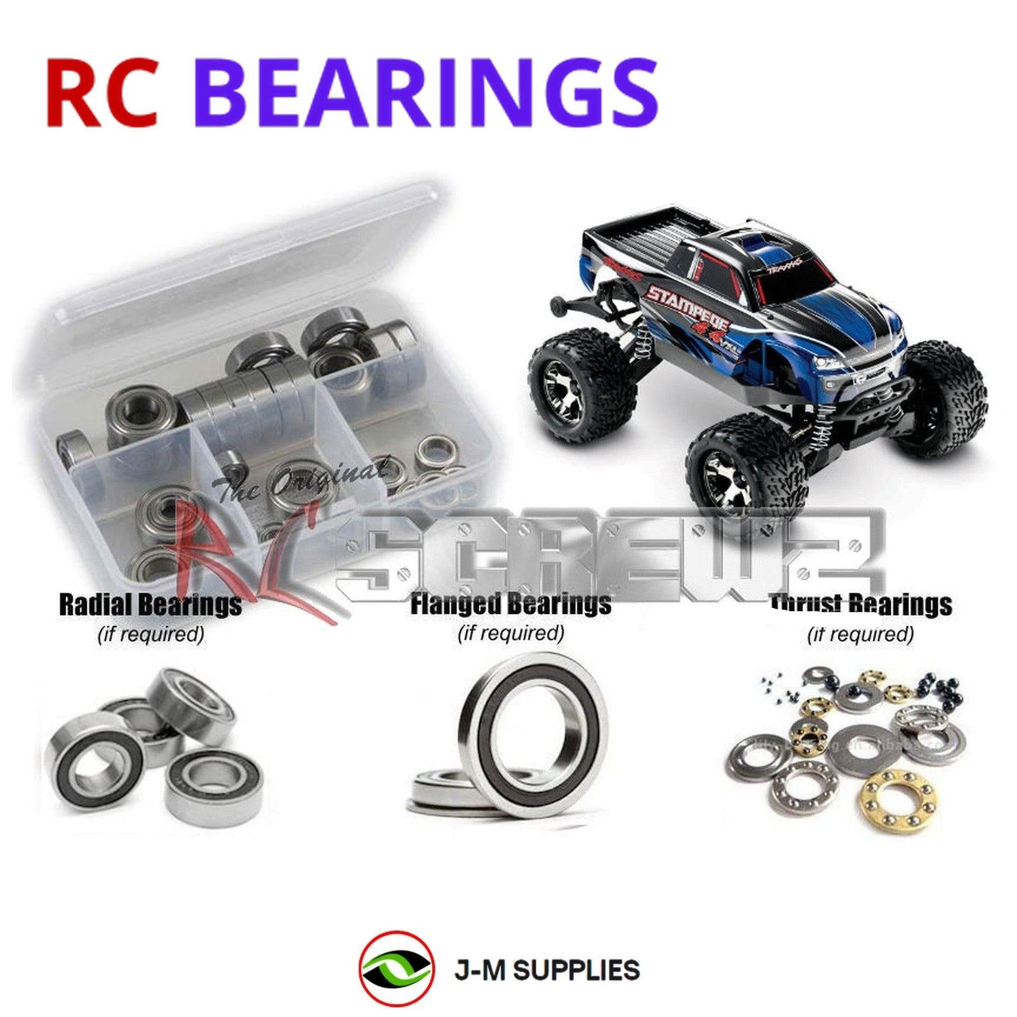 RCScrewZ Rubber Shielded Bearings tra093r for Traxxas Stampede VXL 4x4 #67086-4 - Picture 1 of 12