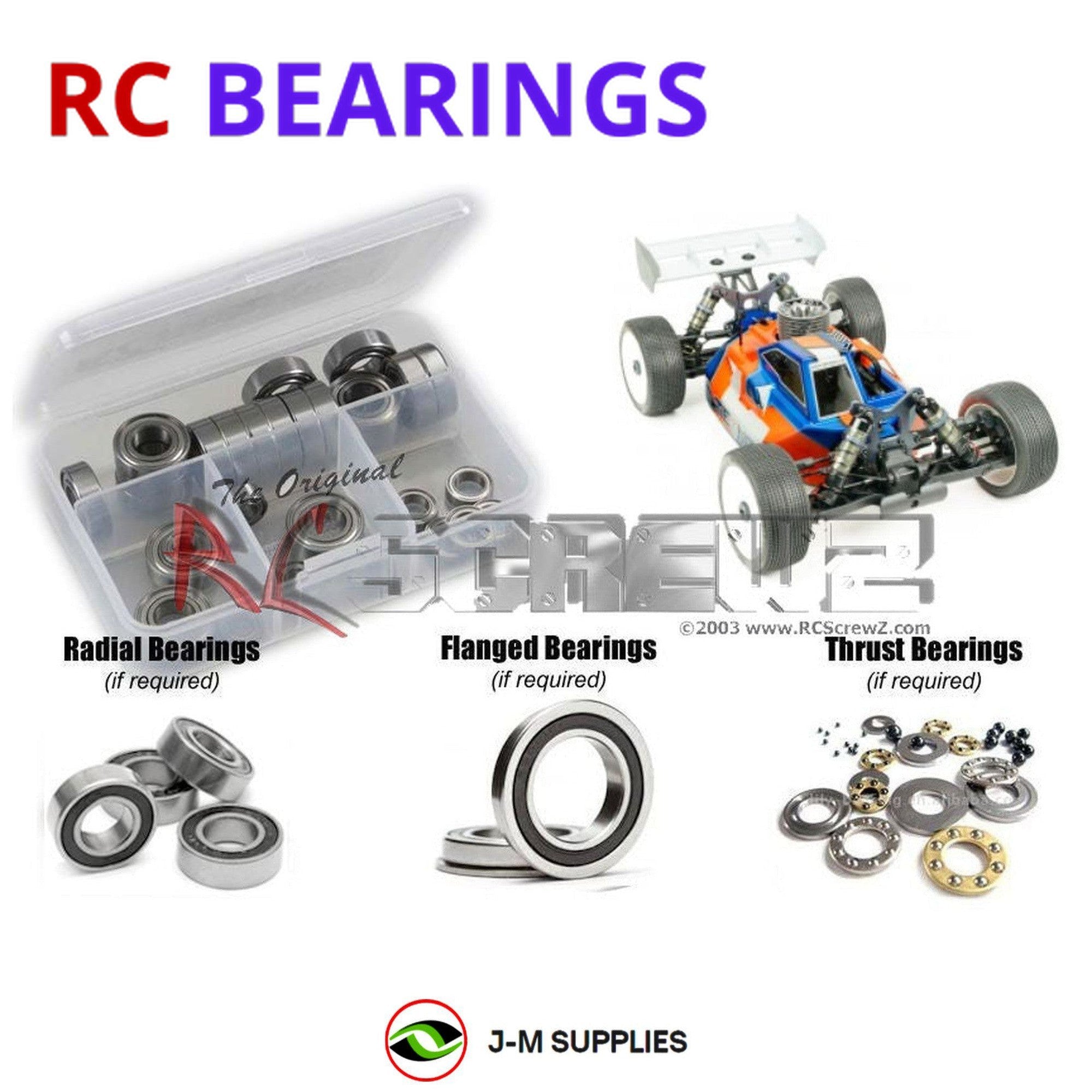 RCScrewZ Rubber Shielded Bearing Kit tek020r for Tekno RC NB48 2.0 #TKR9300 - Picture 1 of 12