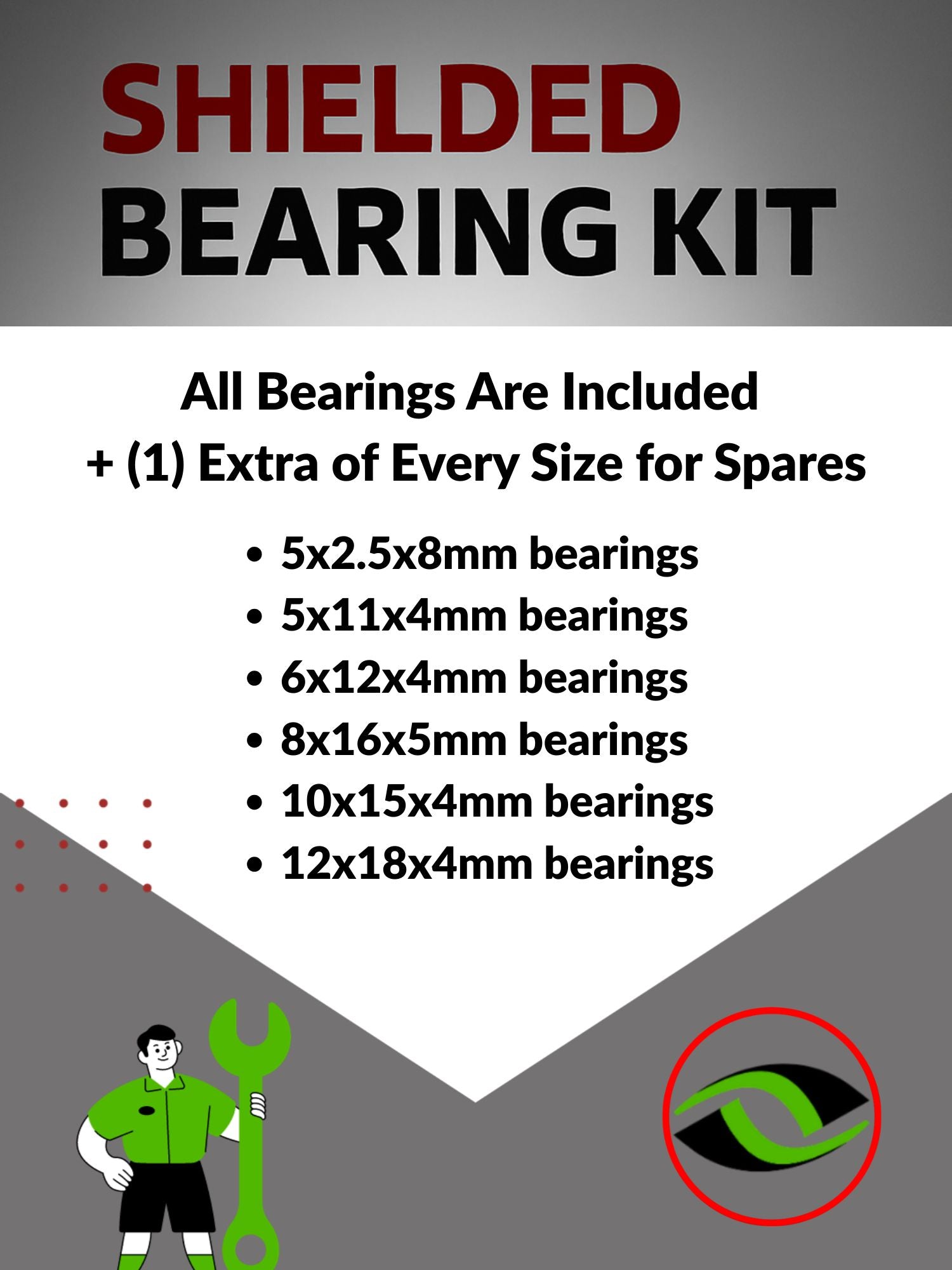 RCScrewZ Rubber Shielded Bearings tra050r for Traxxas Slash 3.3 RTR 2WD | SET - Picture 2 of 12