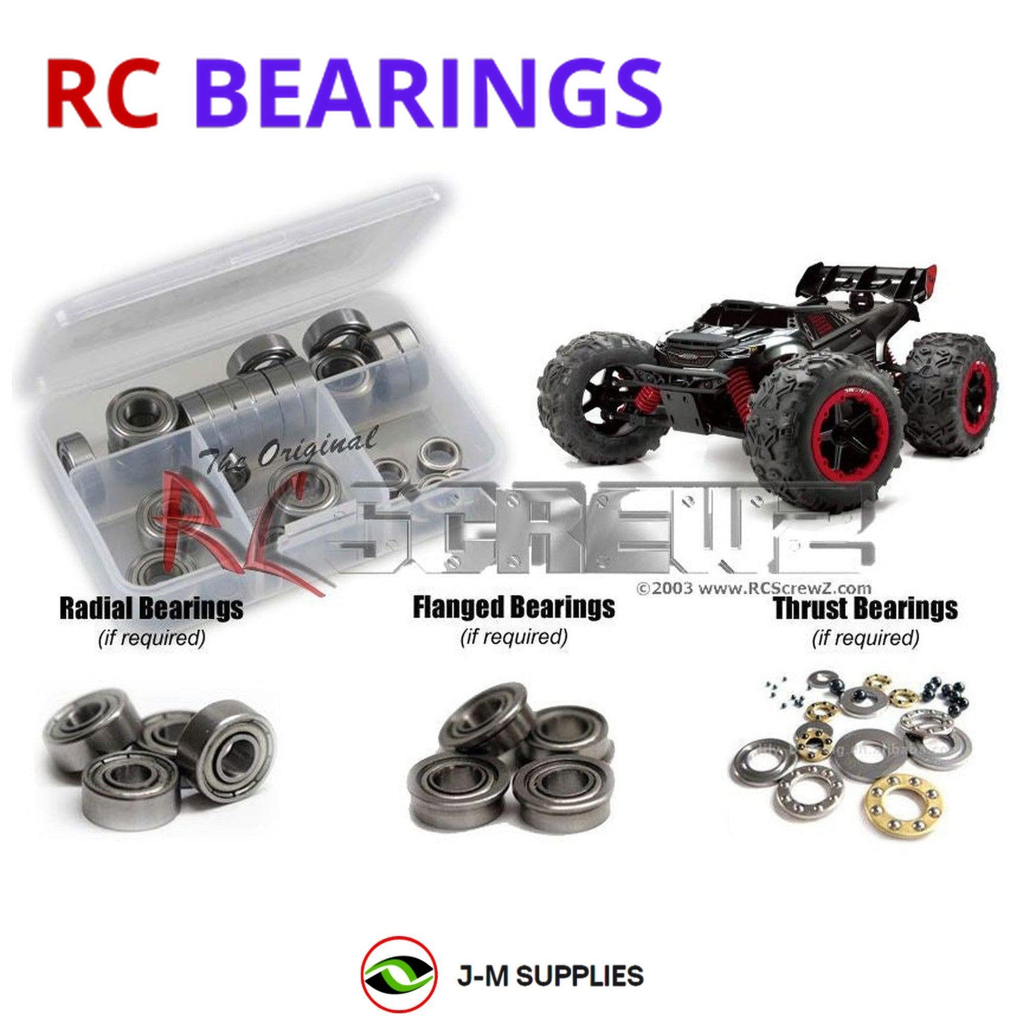 RCScrewZ Metal Shielded Bearing Kit rcr051b for RedCat Racing TR-MT8e - Picture 1 of 12