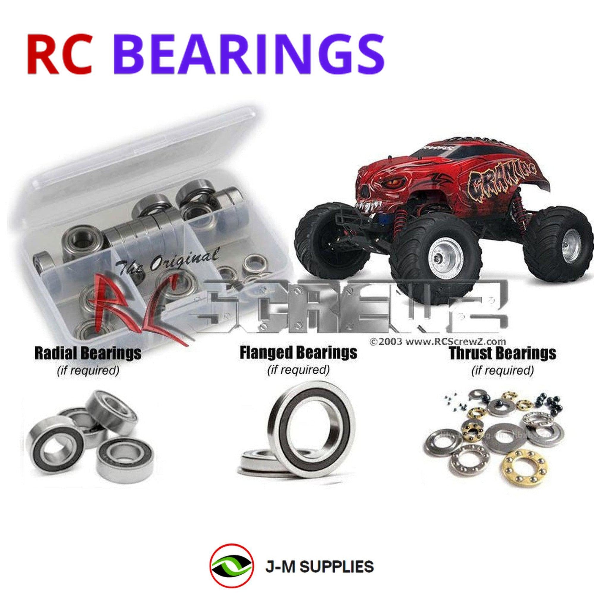 RCScrewZ Rubber Shielded Bearing Kit tra058r for Traxxas Craniac Monster Truck - Picture 1 of 12