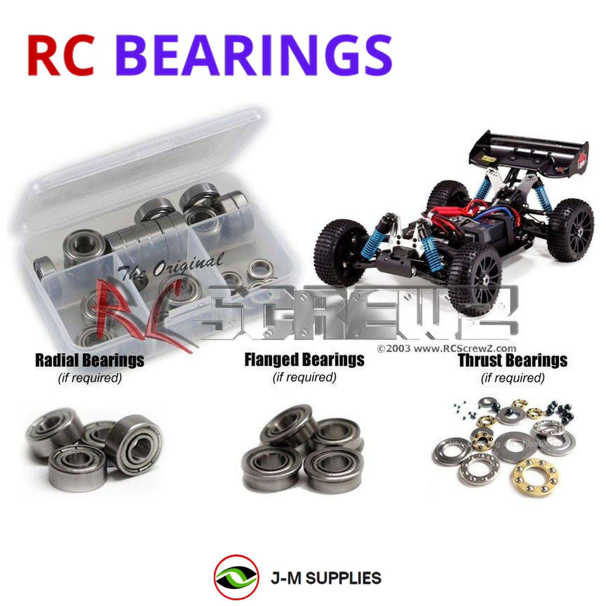 RCScrewZ Metal Shielded Bearing Kit rcr041b for RedCat Racing Hurricane XTE - Picture 1 of 12