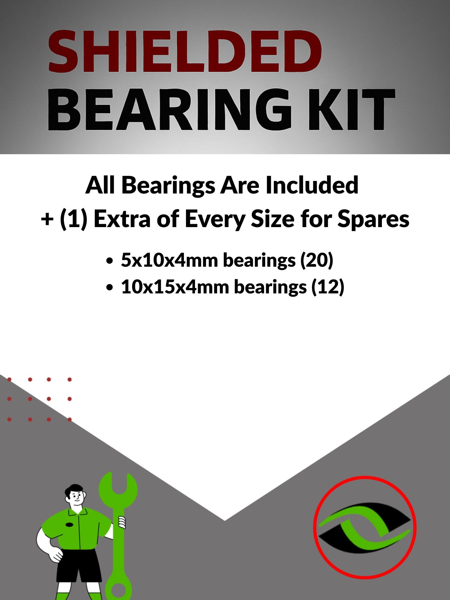 RCScrewZ Rubber Shielded Bearings rcr049r for Redcat Everest-10 1/10 4WD | SET - Picture 2 of 12