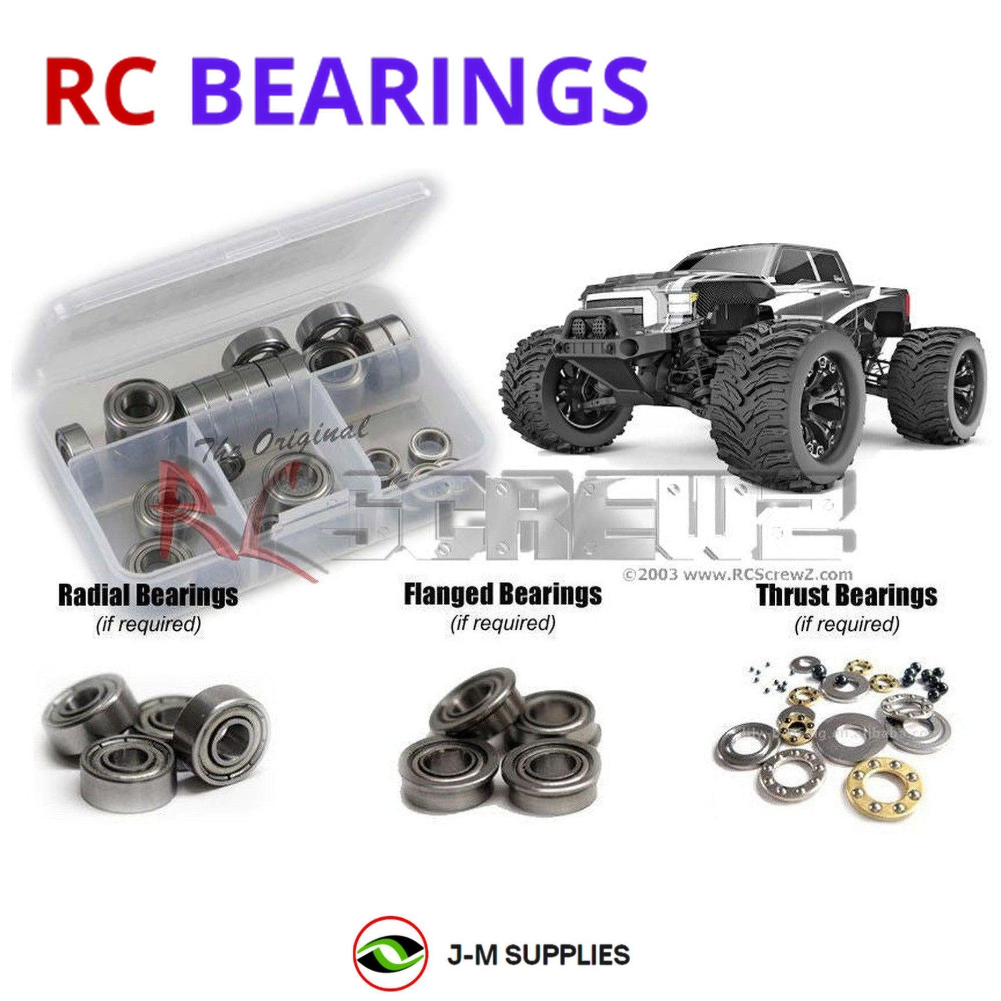 RCScrewZ Metal Shielded Bearing Kit rer068b for RedCat Racing Dukono / Pro - Picture 1 of 12