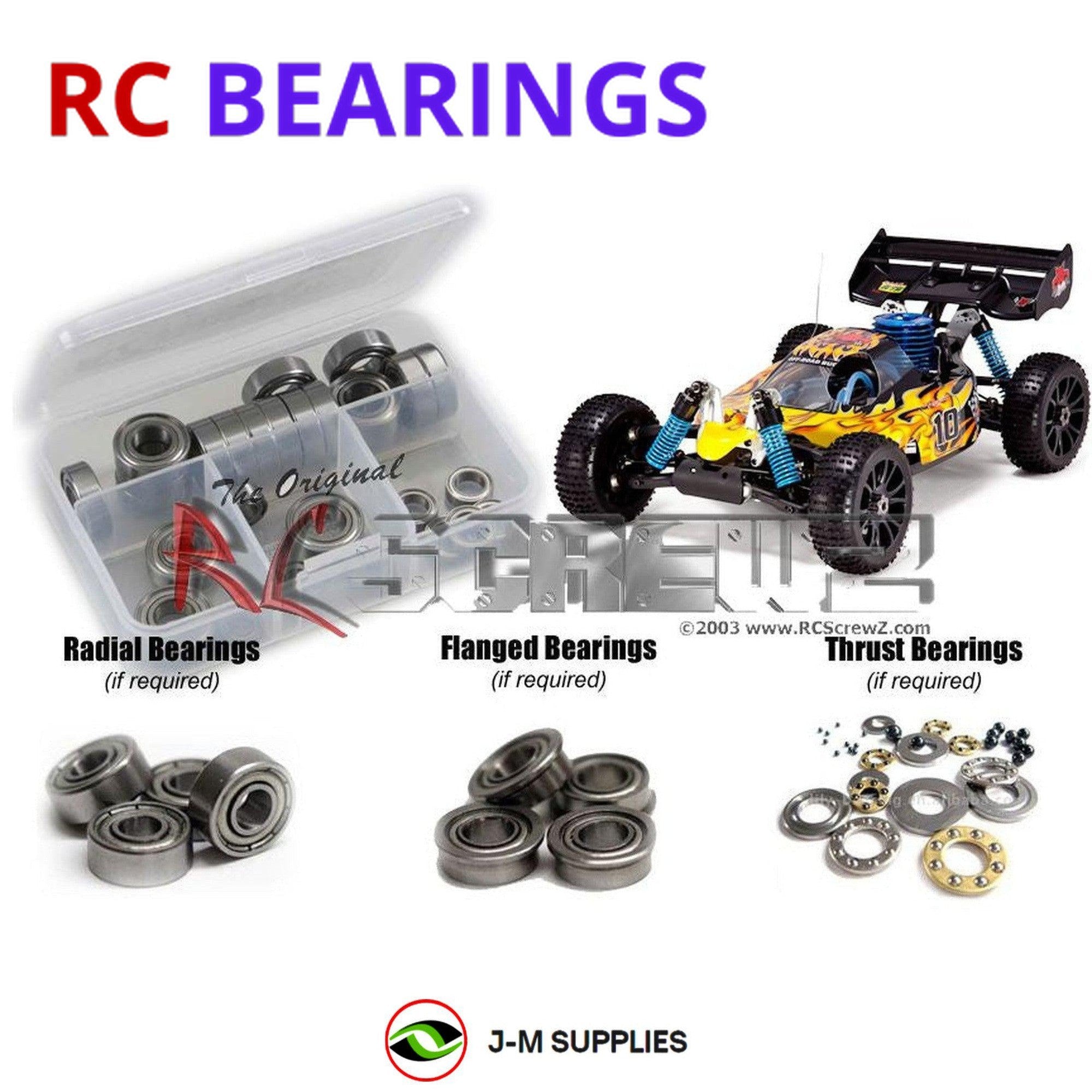 RCScrewZ Metal Shielded Bearing Kit rcr040b for RedCat Racing Hurricane XTR - Picture 1 of 12