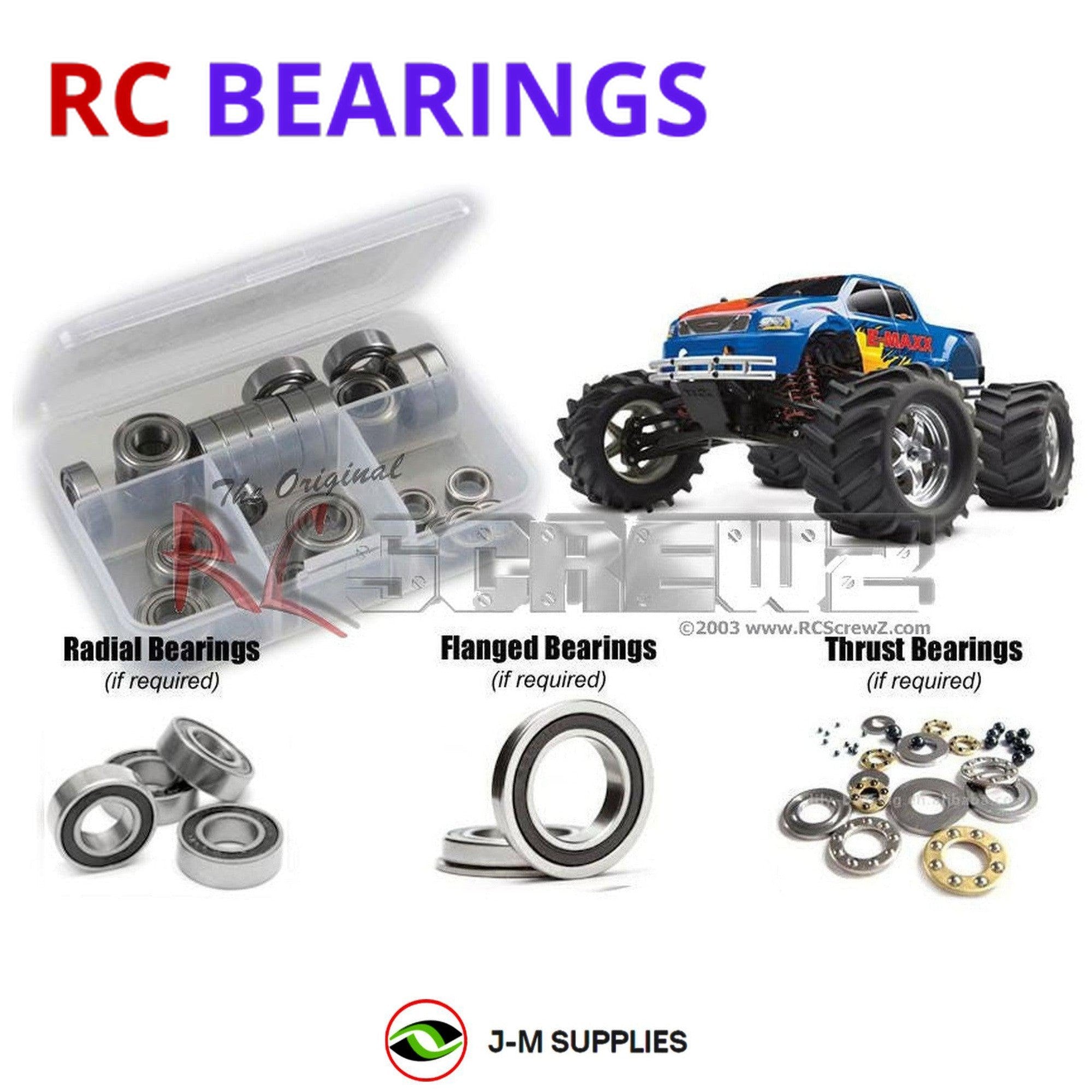 RCScrewZ Rubber Shielded Bearing Kit tra002r for Traxxas E-Maxx #3903/06 - Picture 1 of 12