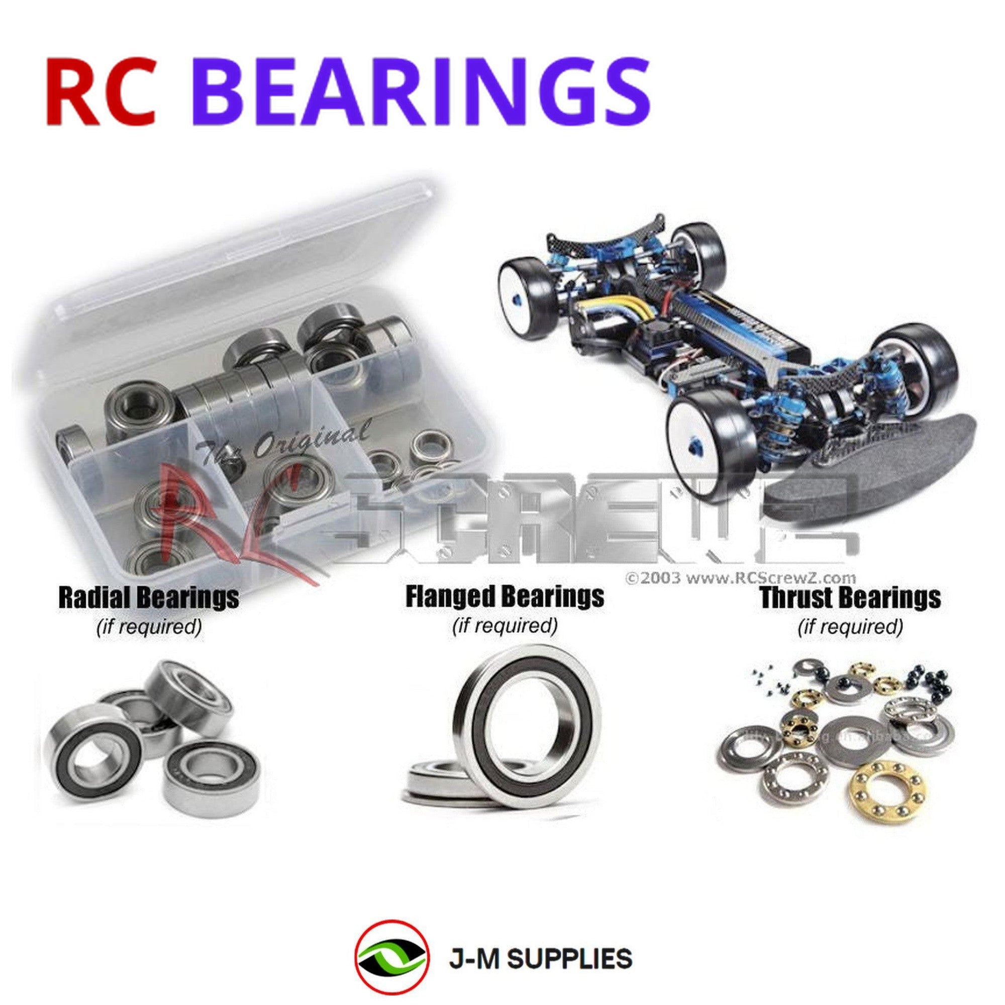 RCScrewZ Rubber Shielded Bearing Kit tam163r for Tamiya TB Evo 6 #84379 - Picture 1 of 12