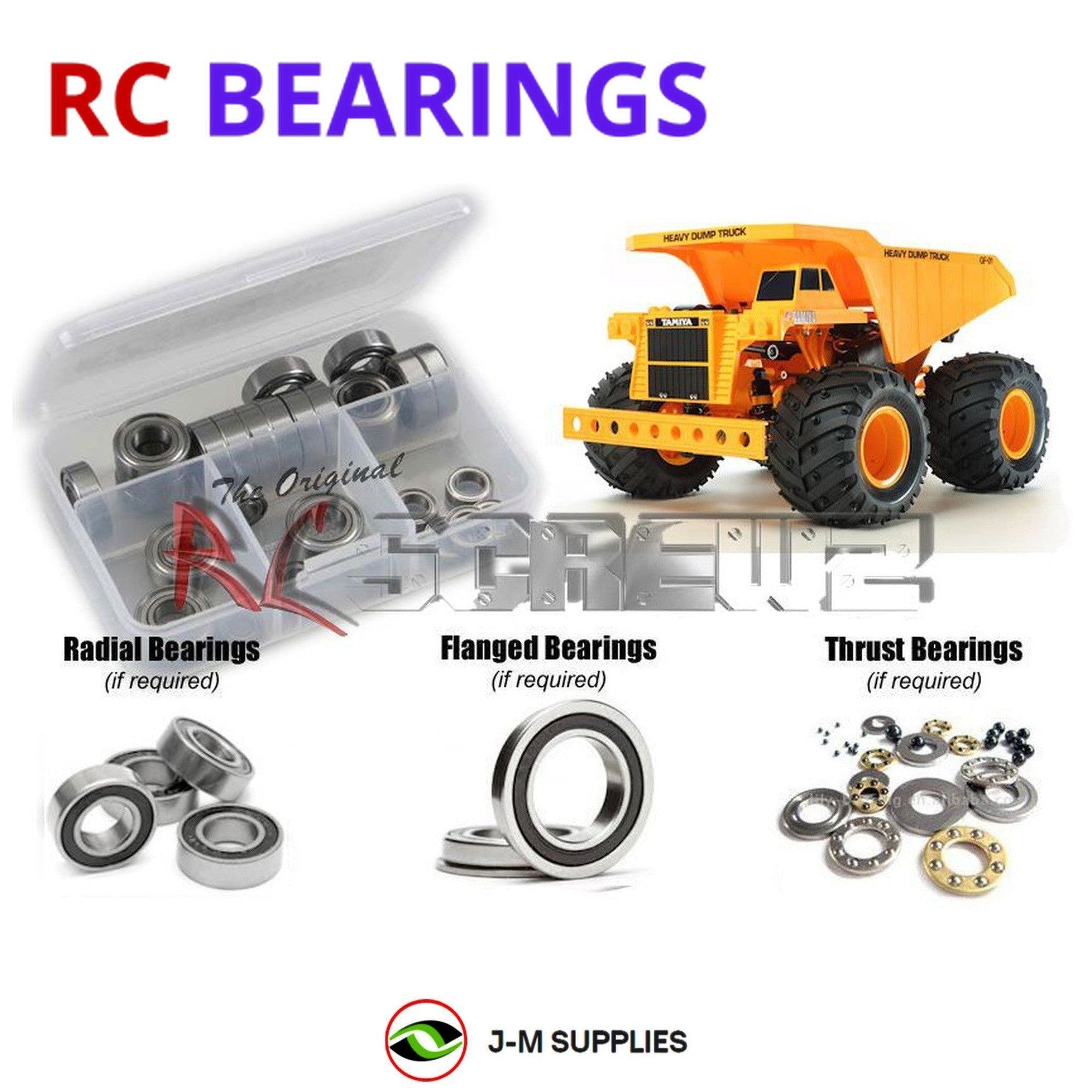 RCScrewZ Rubber Shielded Bearing Kit tam182r for Tamiya Heavy Dump Truck #58622 - Picture 1 of 12