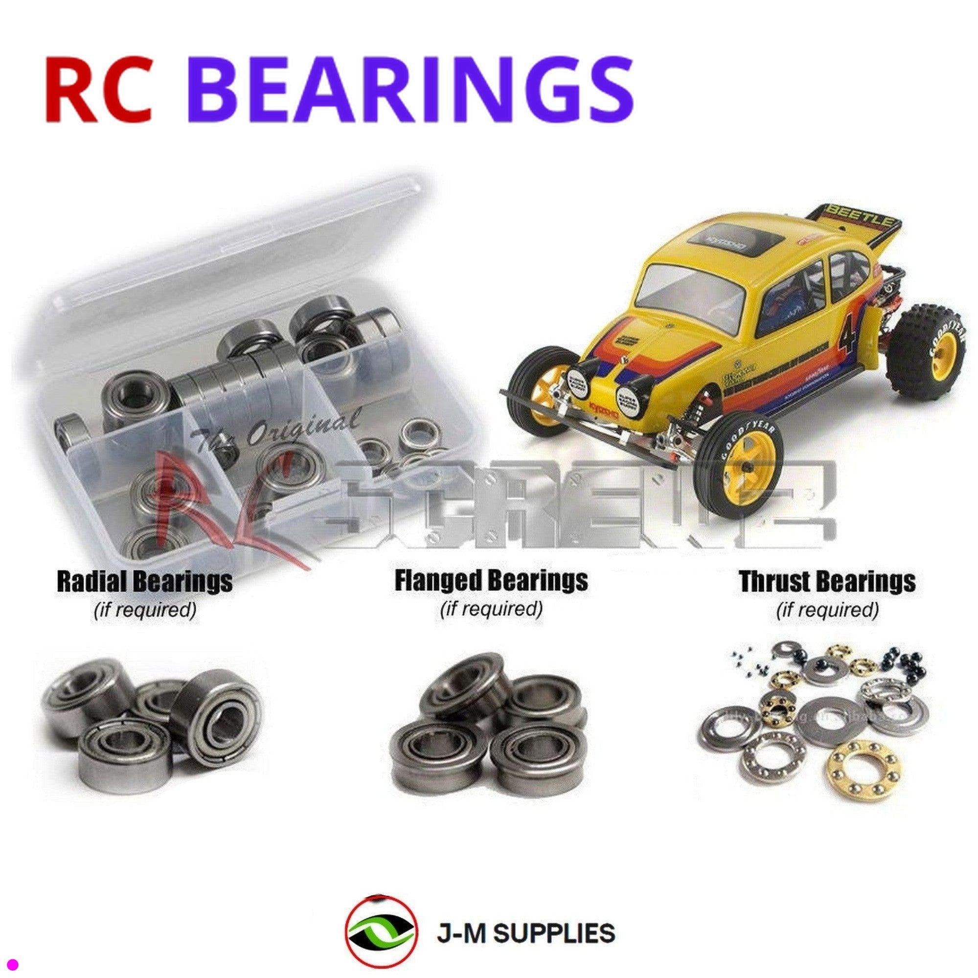 RCScrewZ Metal Shielded Bearing Kit kyo153b for Kyosho Beetle Racer 2014 #30614 - Picture 1 of 12