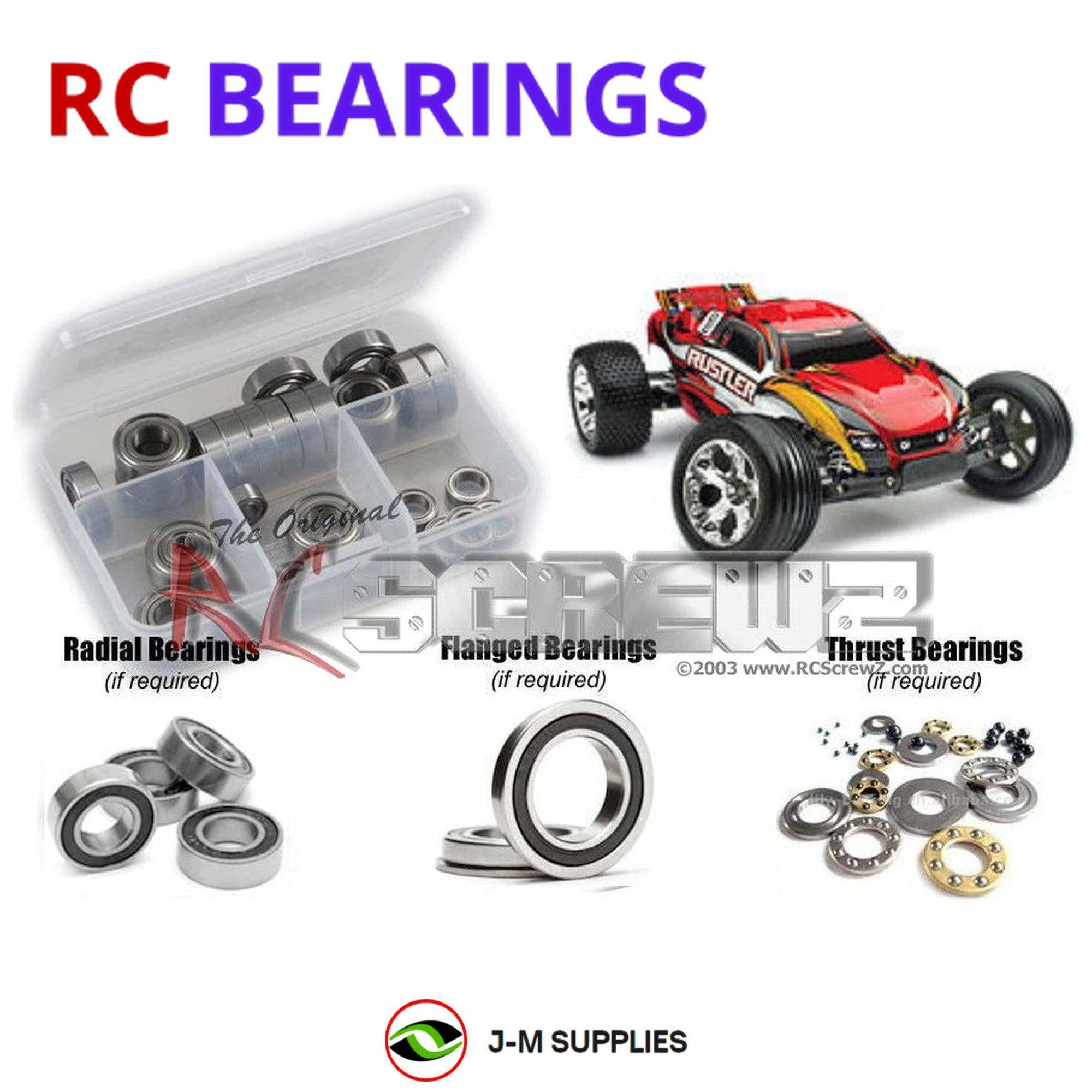 RCScrewZ Rubber Shielded Bearing Kit tra004r for Traxxas Rustler RTR - Picture 1 of 12