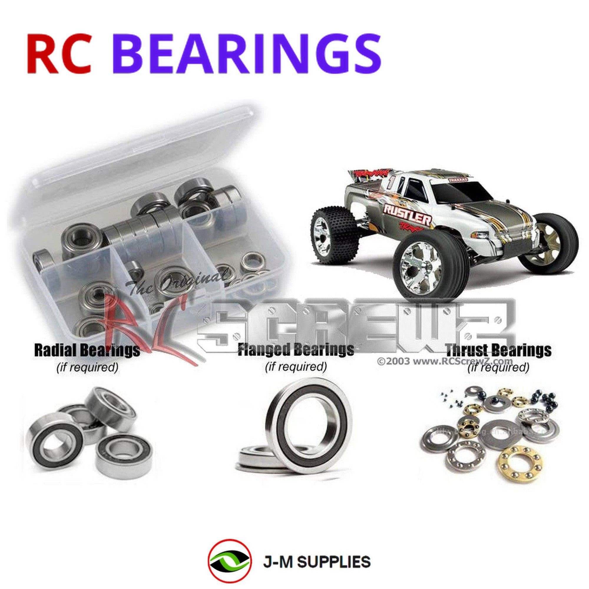 RCScrewZ Rubber Shielded Bearing Kit tra020r for Traxxas Rustler XL-5 - Picture 1 of 12