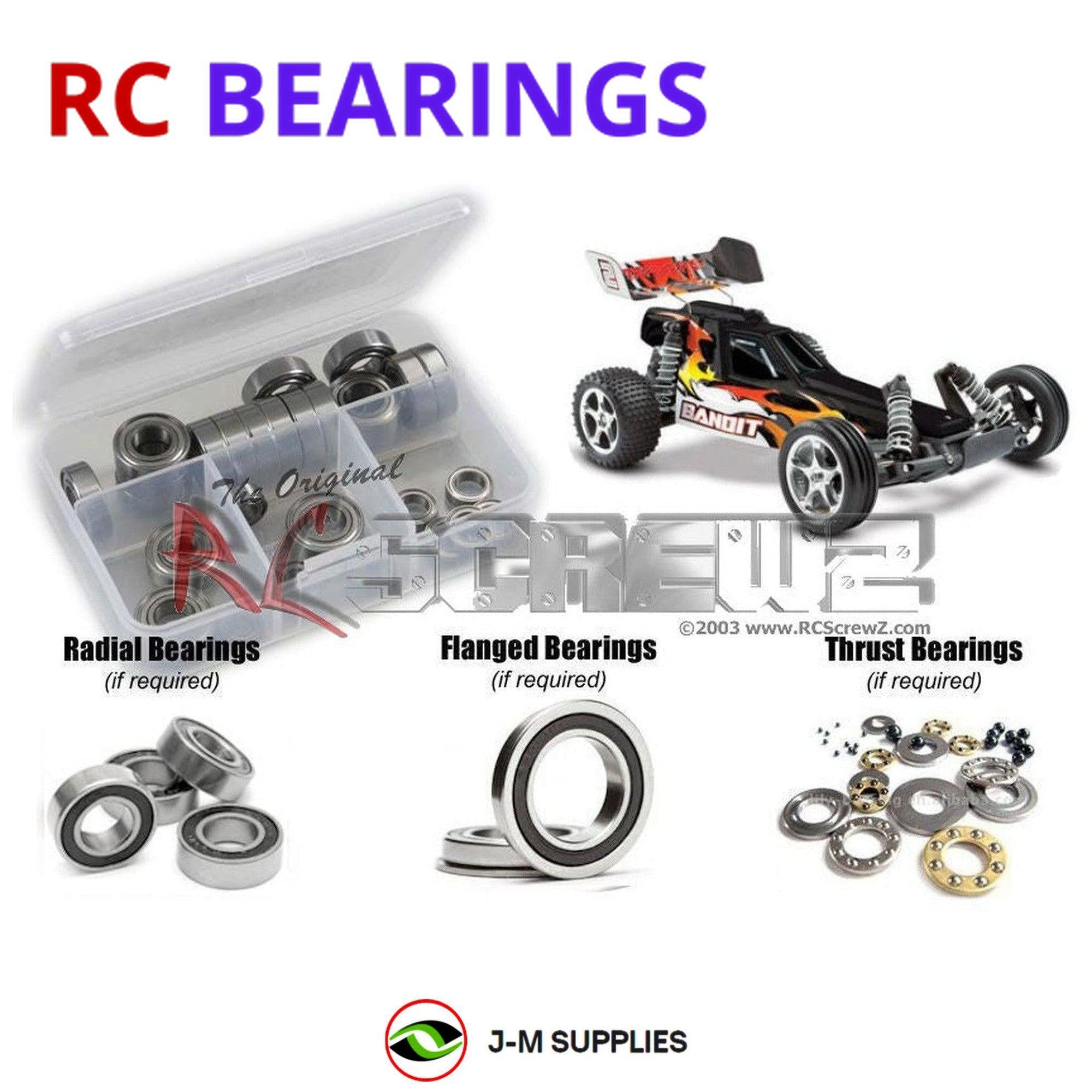 RCScrewZ Rubber Shielded Bearing Kit tra022r for Traxxas Bandit XL-5 - Picture 1 of 12