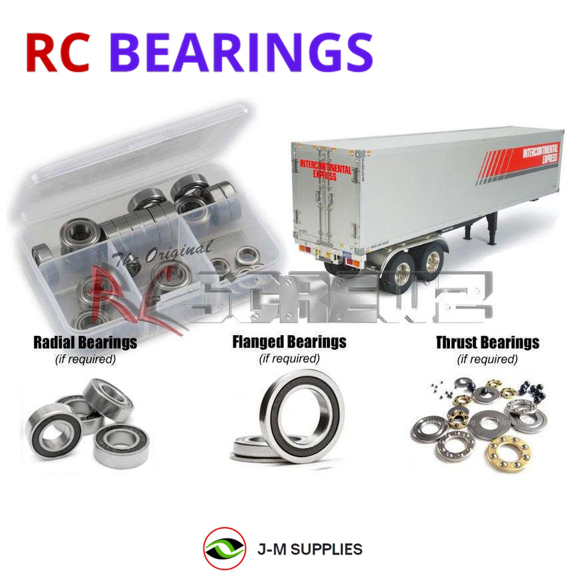 RCScrewZ Rubber Shielded Bearing Kit tam193r for Tamiya Box Trailer 1/14 #56302 - Picture 1 of 12