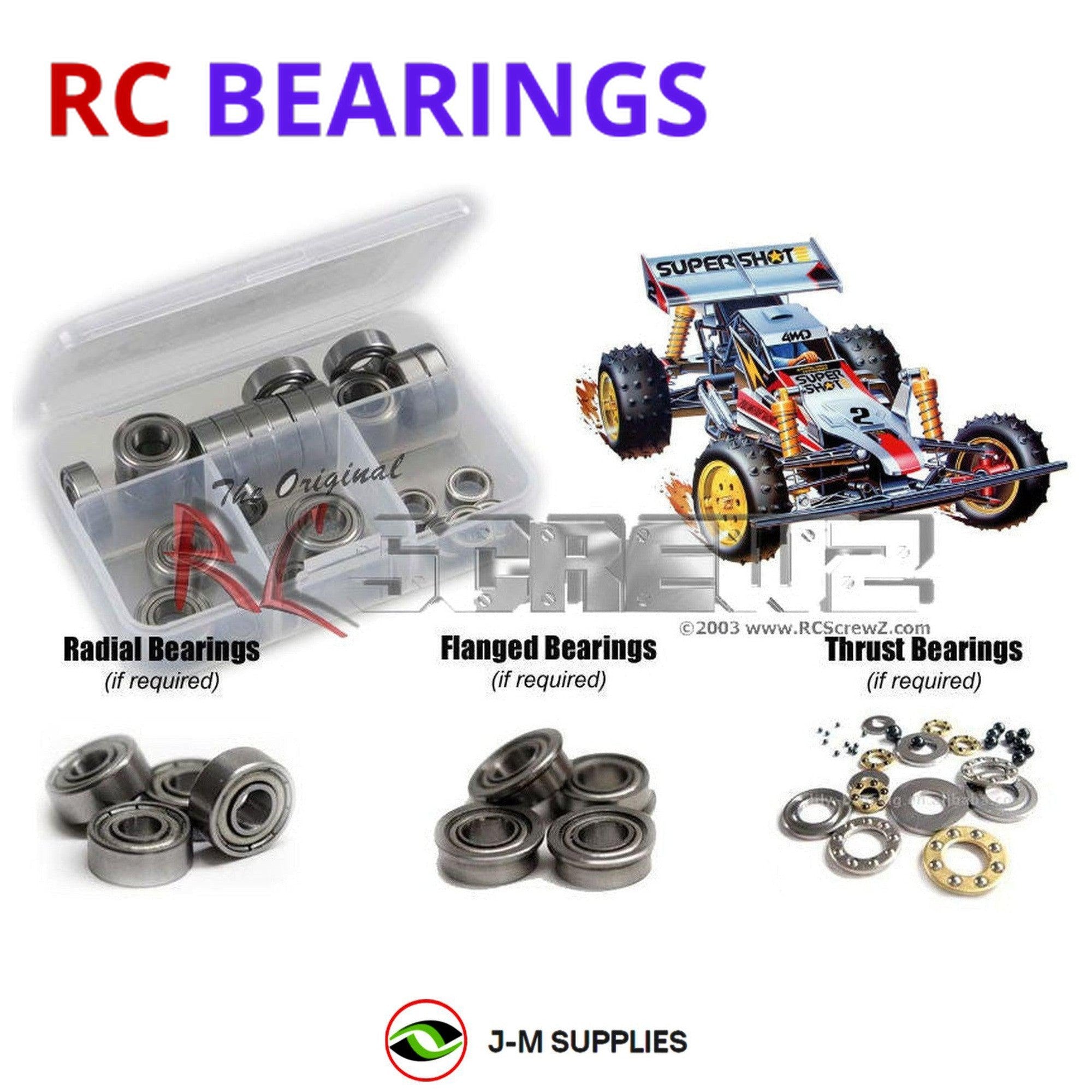 RCScrewZ Metal Shielded Bearing Kit tam097b for Tamiya Super Shot #58054 - Picture 1 of 12