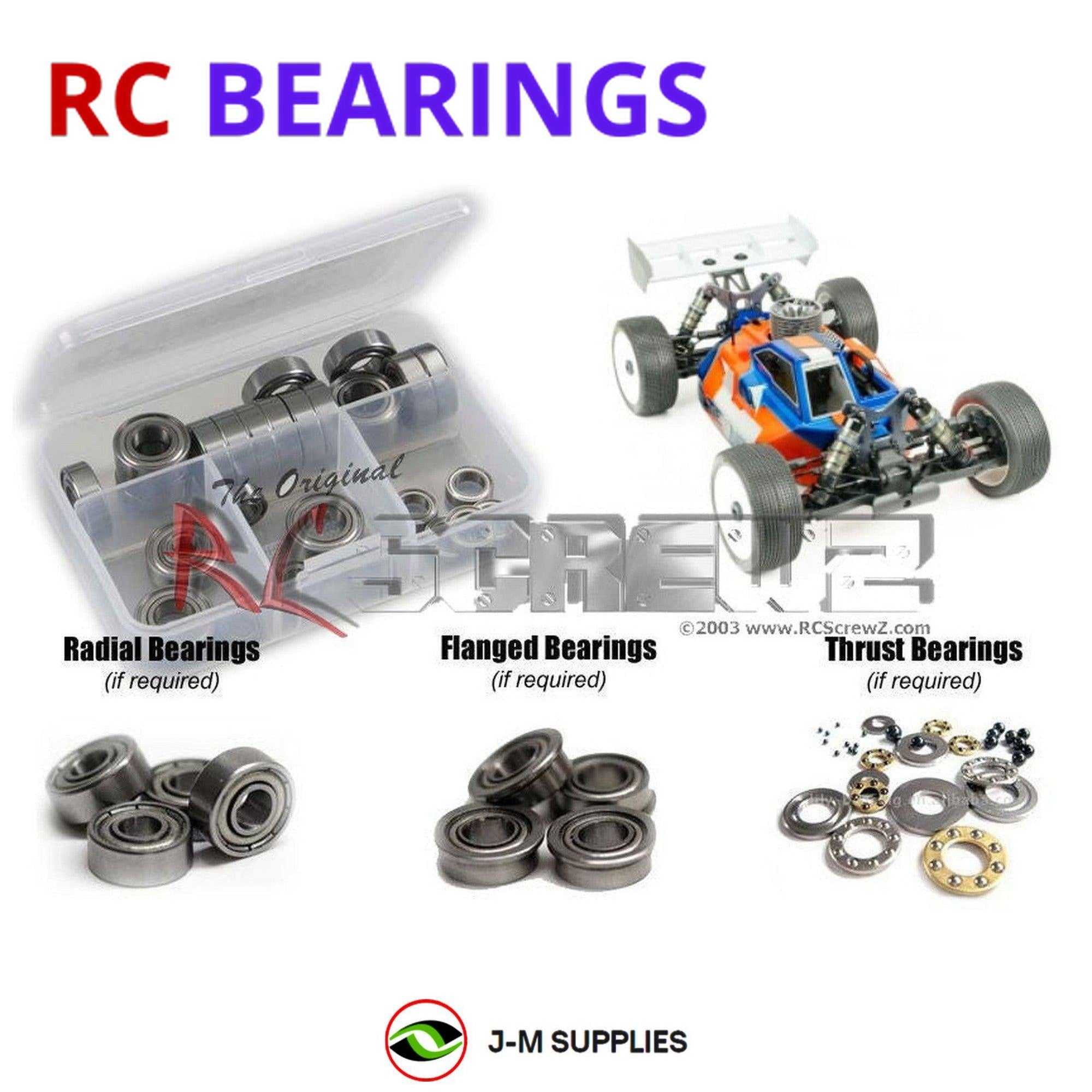 RCScrewZ Metal Shielded Bearing Kit tek020b for Tekno RC NB48 2.0 #TKR9300 - Picture 1 of 12