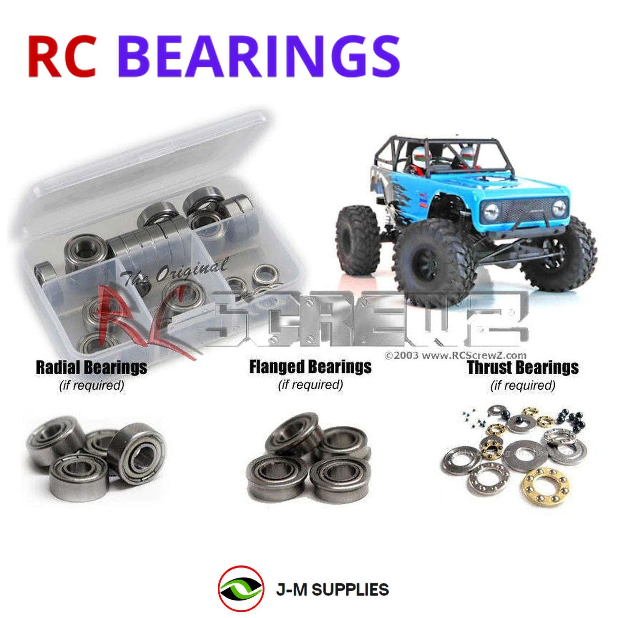 RCScrewZ Metal Shielded Bearing Kit rer069b for RedCat Racing Wendigo 1/10th - Picture 1 of 12