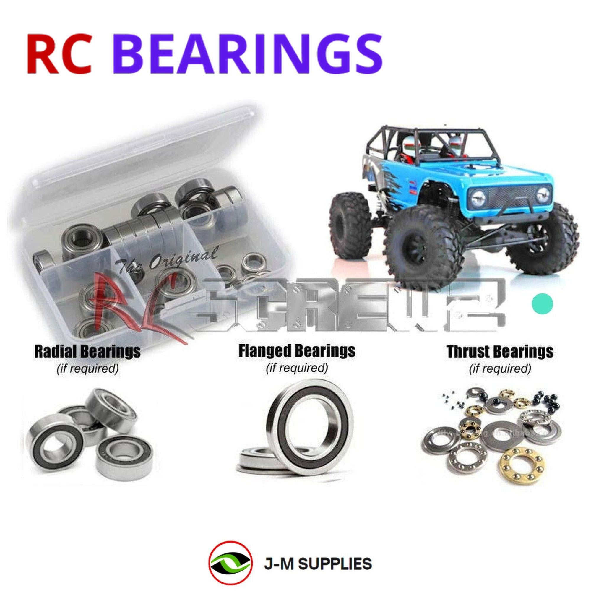 RCScrewZ Rubber Shielded Bearing Kit rer069r for RedCat Racing Wendigo 1/10th - Picture 1 of 12