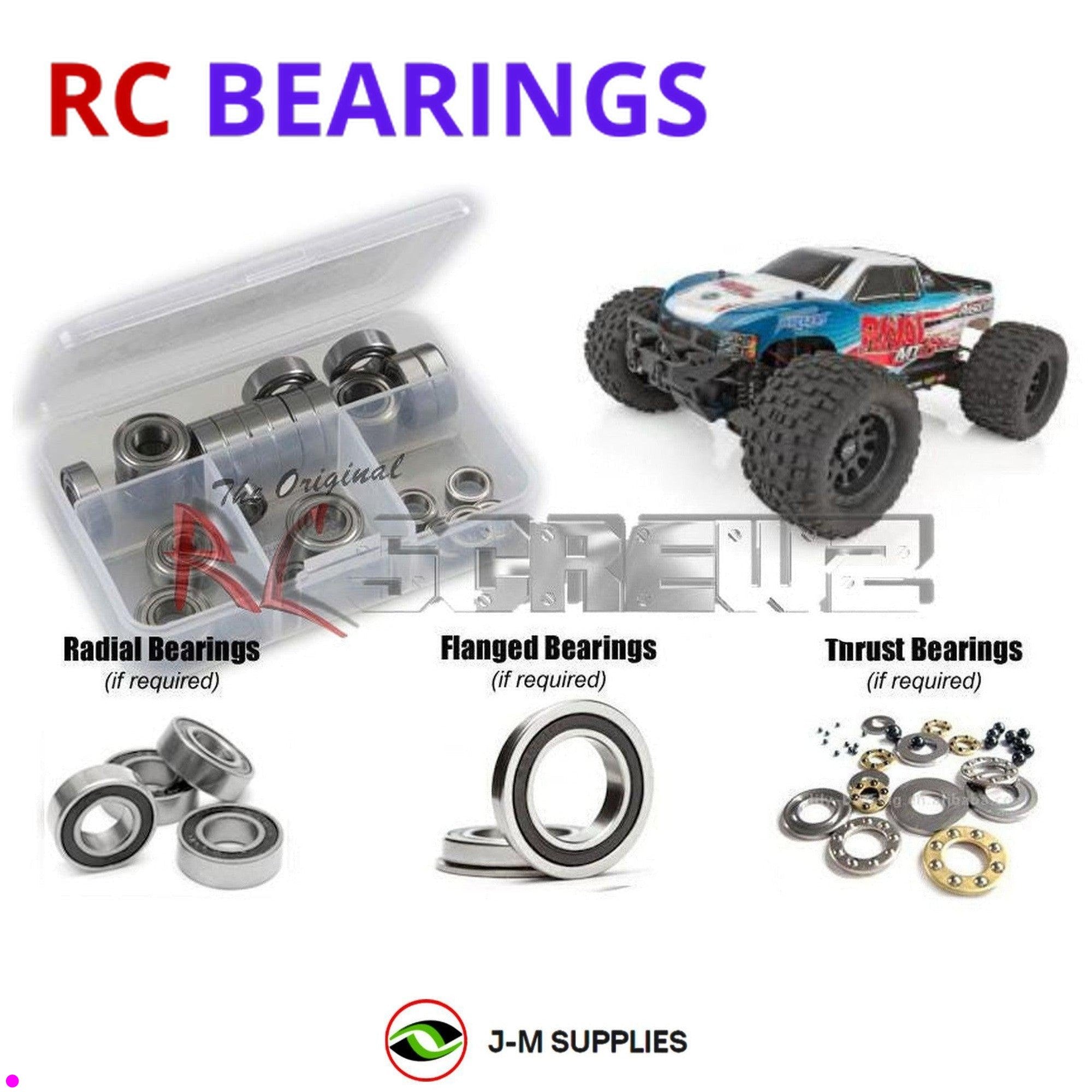 RCScrewZ Rubber Shielded Bearing Kit asc131r for Associated Rival MT10 #20516 - Picture 1 of 12