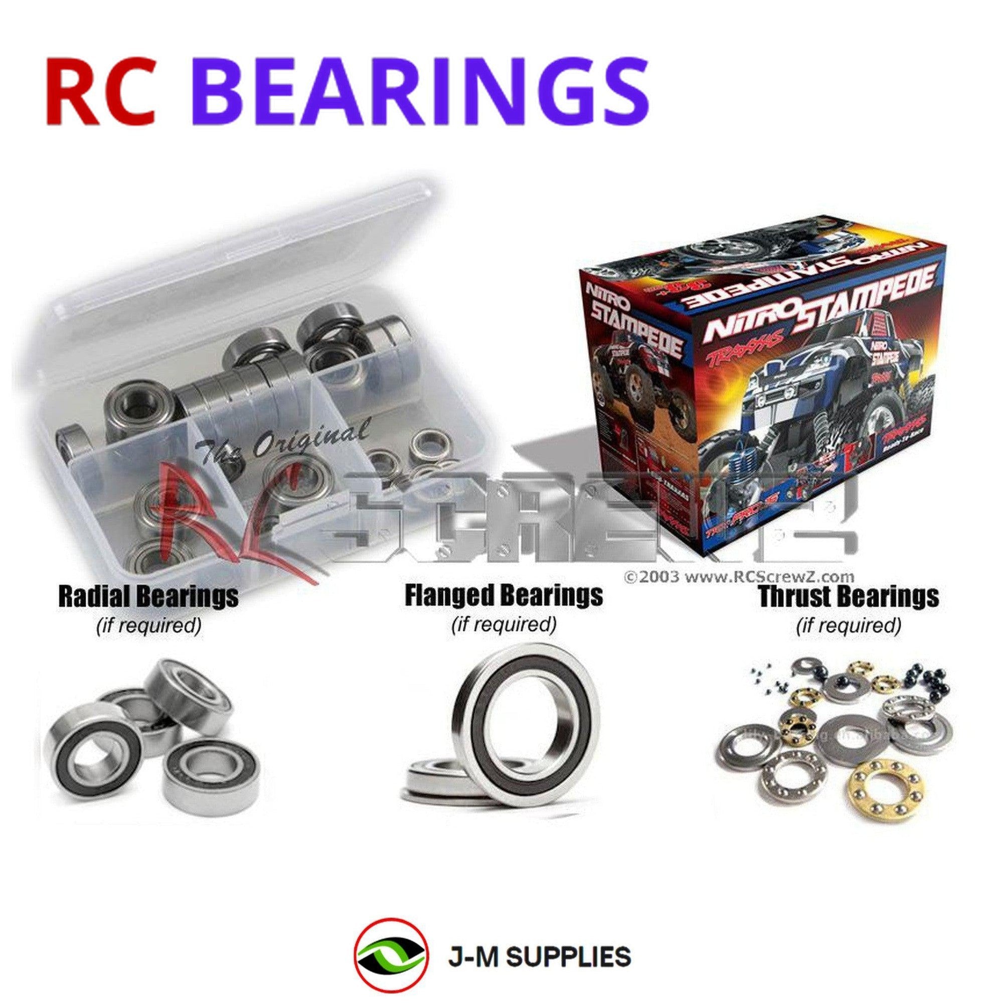 RCScrewZ Rubber Shielded Bearing Kit tra007r for Traxxas Nitro Stampede - Picture 1 of 12