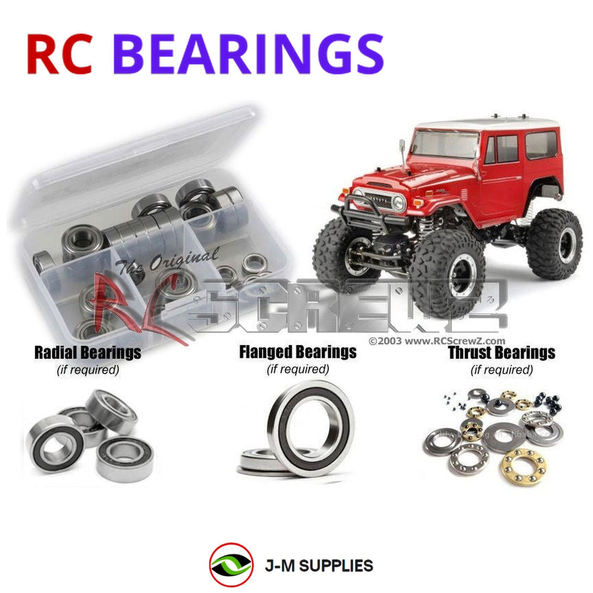 RCScrewZ Rubber Shielded Bearing Kit tam138r for Tamiya Land Cruiser CR-01 58405 - Picture 1 of 12