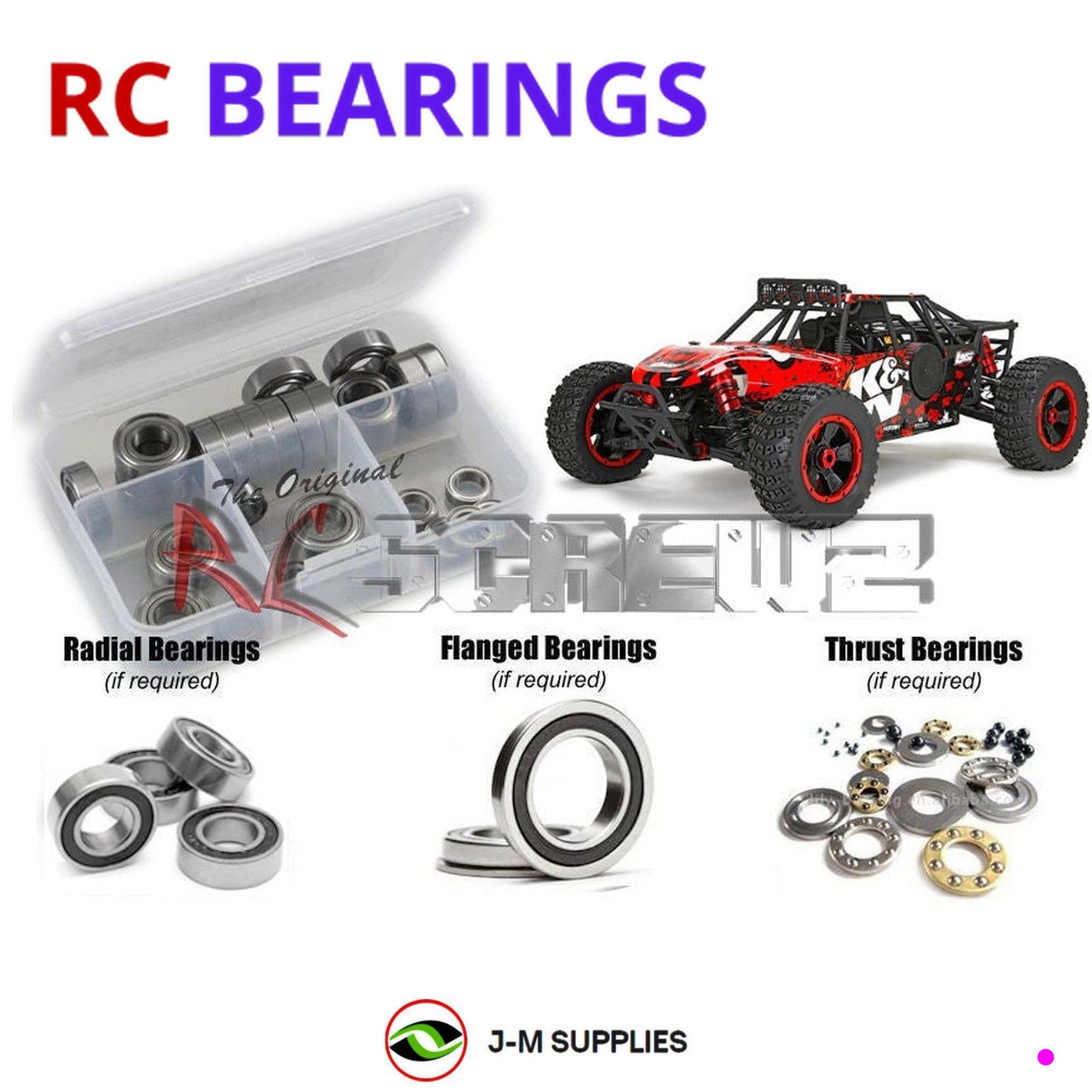 RCScrewZ Rubber Shielded Bearing Kit los111r for Losi DBXL Nitro 1/5th #LOS05010 - Picture 1 of 12