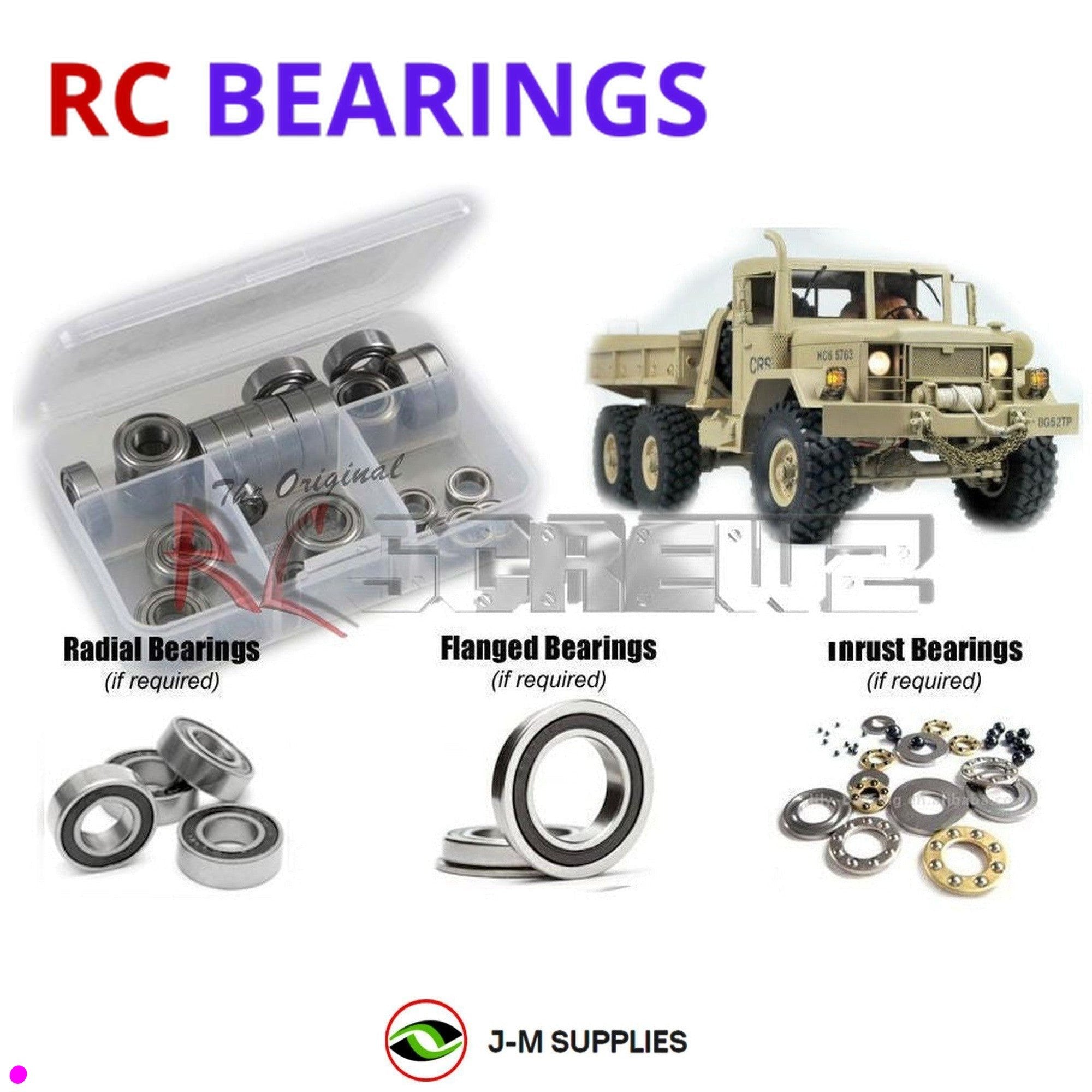 RCScrewZ Rubber Shielded Bearing Kit czr020r for Cross RC HC-6 #CZR90100040 - Picture 1 of 12