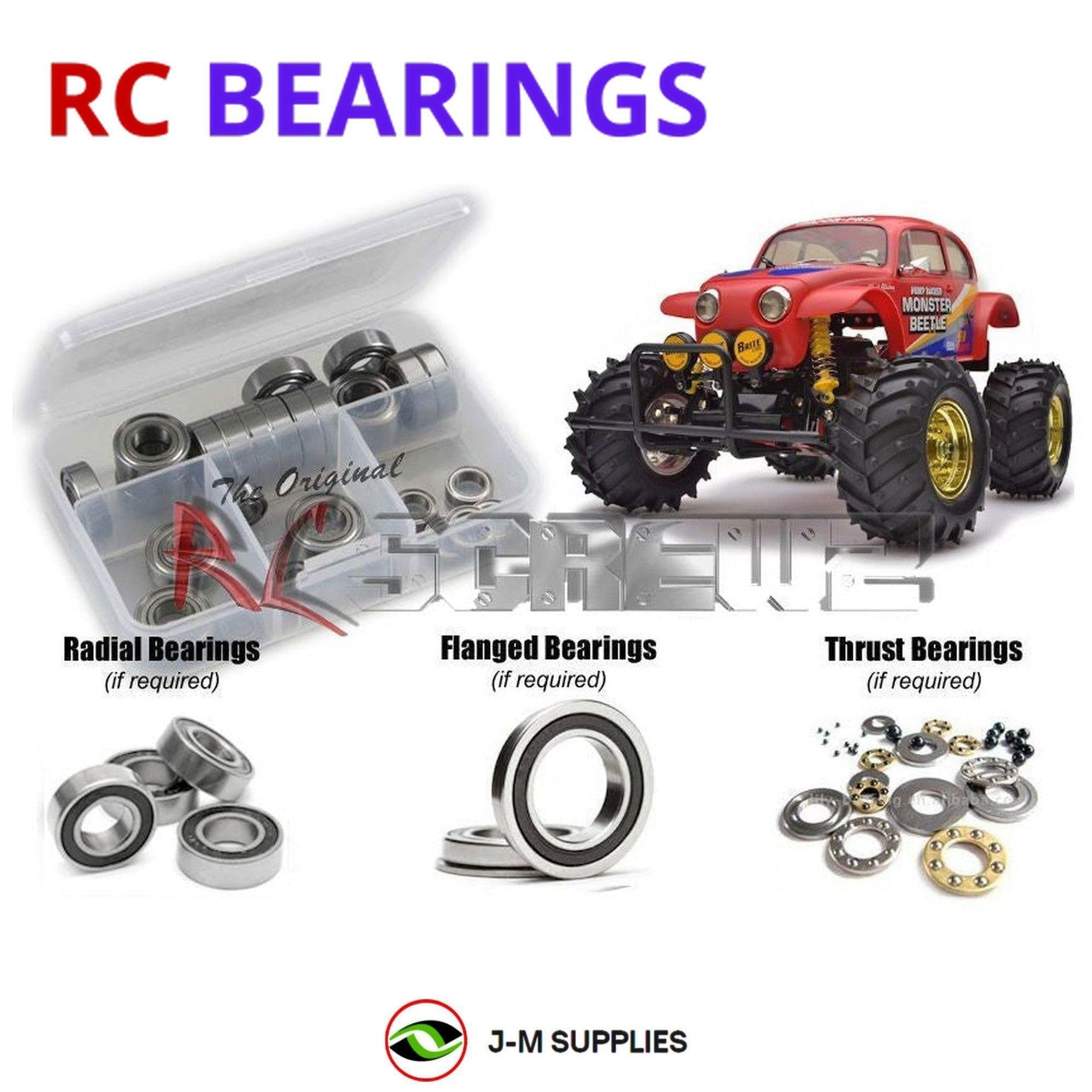 RCScrewZ Rubber Shielded Bearing Kit tam180r for Tamiya Monster Beetle #58618 - Picture 1 of 12