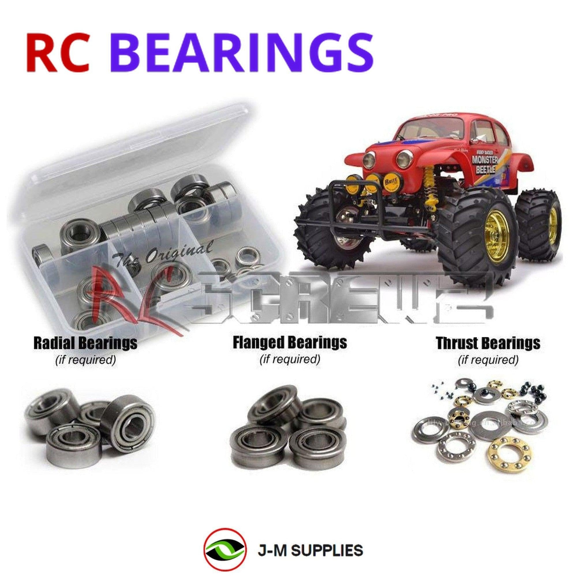 RCScrewZ Metal Shielded Bearing Kit tam180b for Tamiya Monster Beetle #58618 - Picture 1 of 12