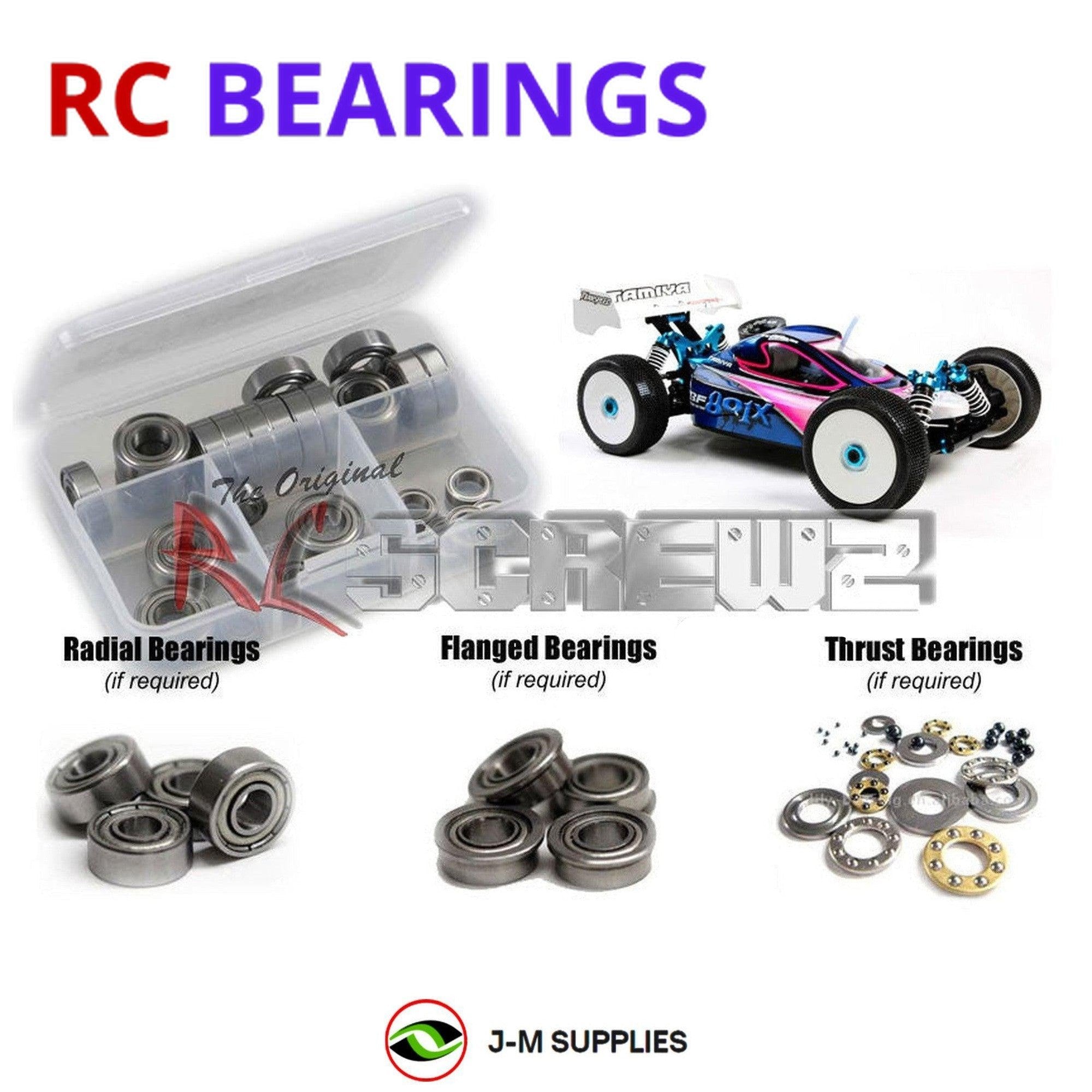 RCScrewZ Metal Shielded Bearing Kit tam126b for Tamiya TRF801X 1/8 Buggy #84067 - Picture 1 of 12