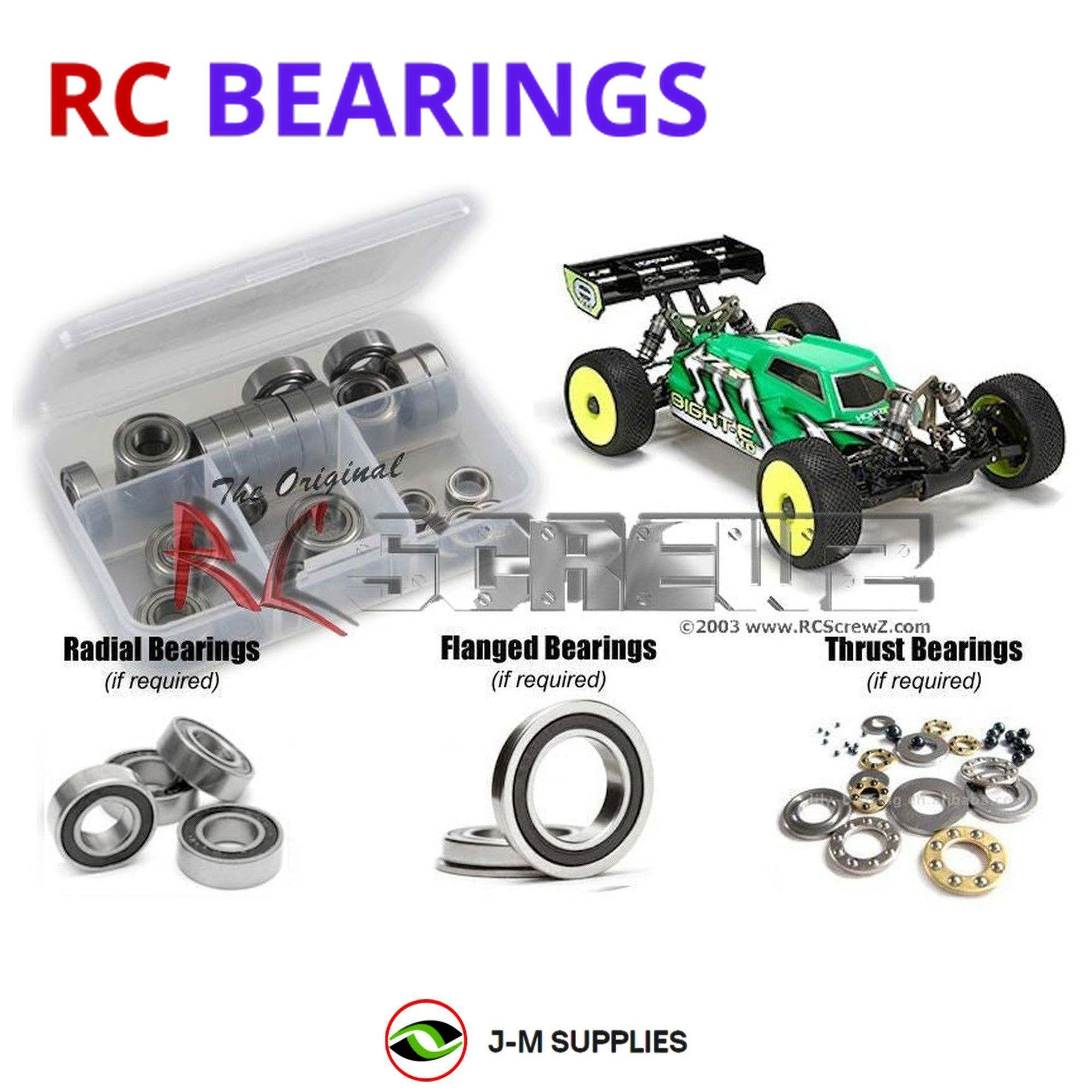 RCScrewZ Rubber Shielded Bearing Kit los086r for Losi 8ight-E 4.0 1/8 TLR04004 - Picture 1 of 12