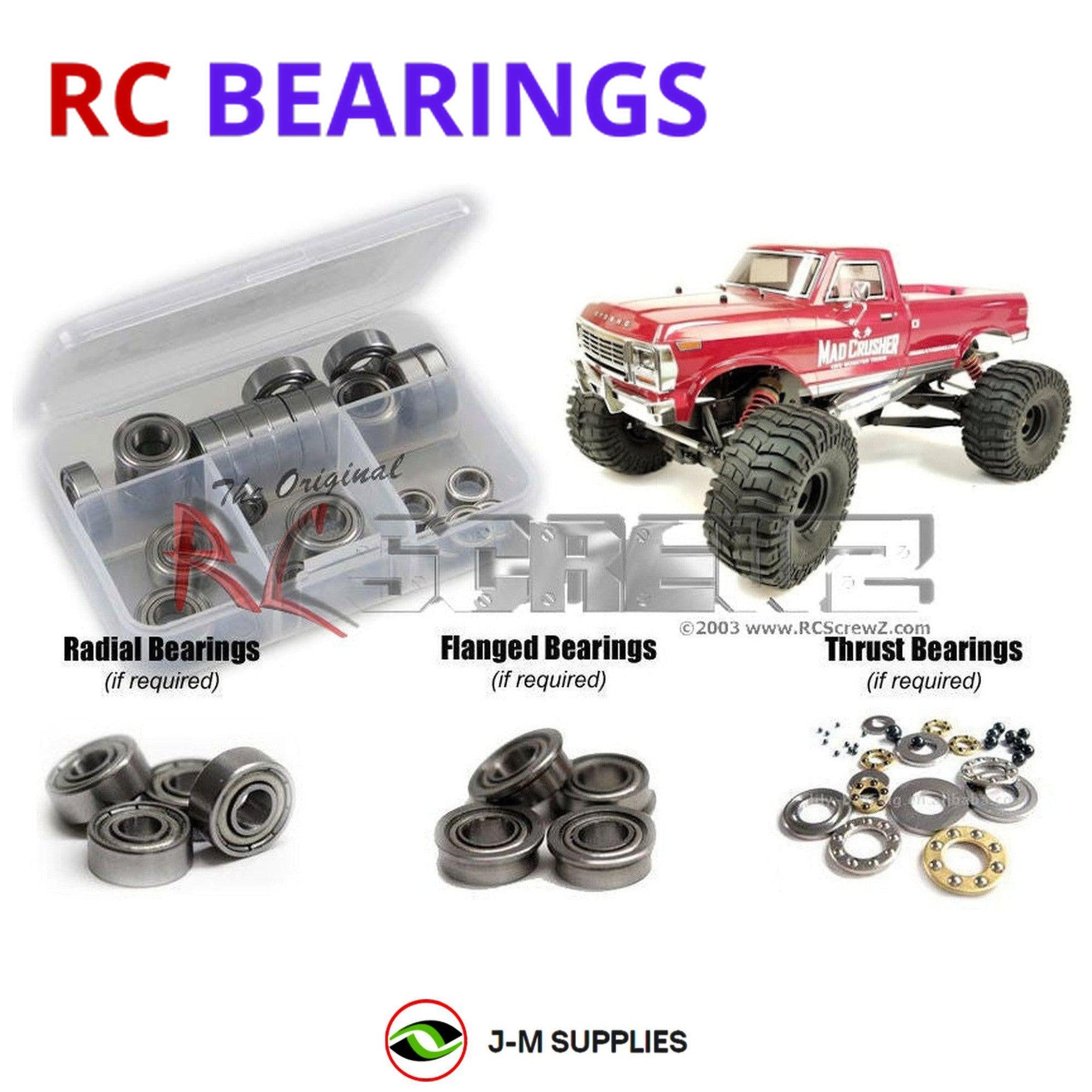 RCScrewZ Metal Shielded Bearing Kit kyo180b for Kyosho Mad Crusher GP #33152 - Picture 1 of 12