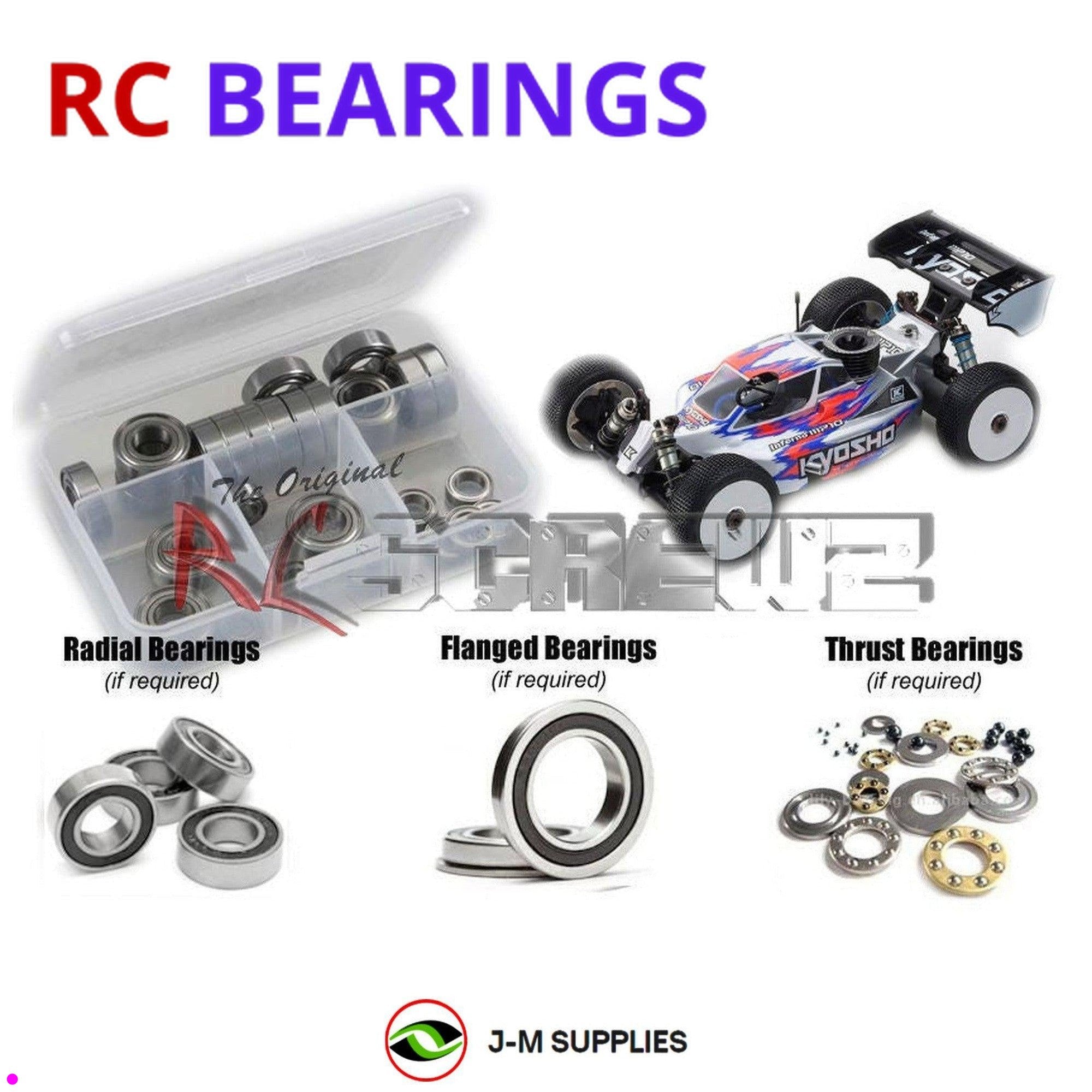 RCScrewZ Rubber Shielded Bearing Kit kyo185r for Kyosho Inferno MP10 1/8 #33015B - Picture 1 of 12