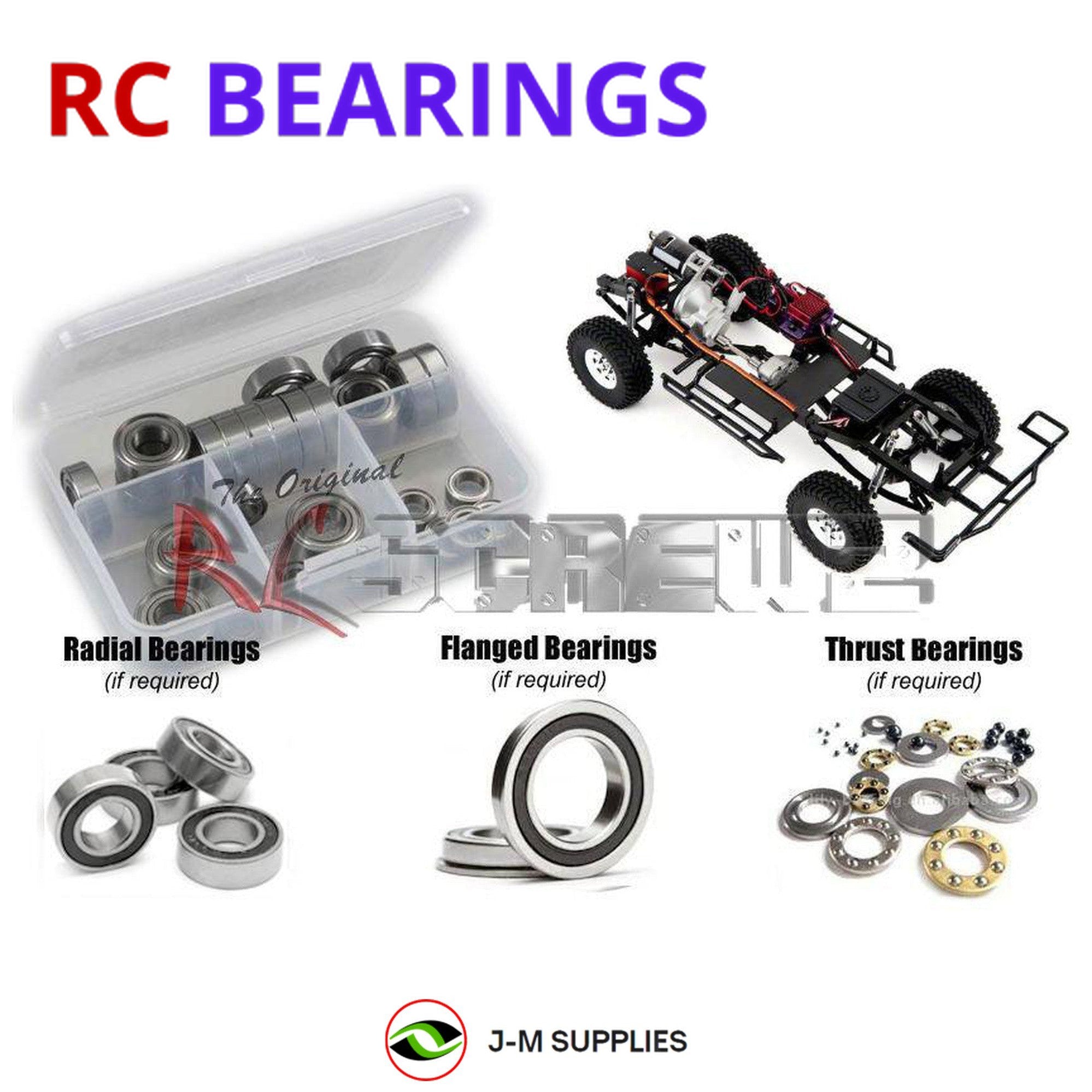 RCScrewZ Rubber Shielded Bearing Kit rc4wd005r for RC4WD Trail Finder II - Picture 1 of 12