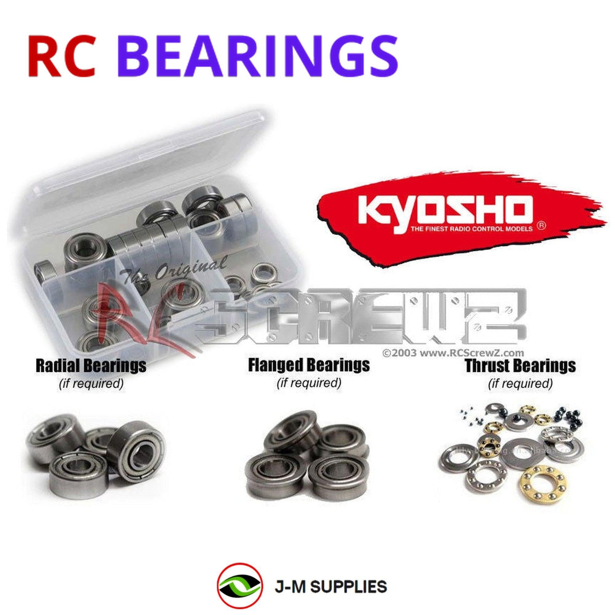 RCScrewZ Metal Shielded Bearing Kit kyo187b for Kyosho Pro-X/XRT #30332/34 - Picture 1 of 12