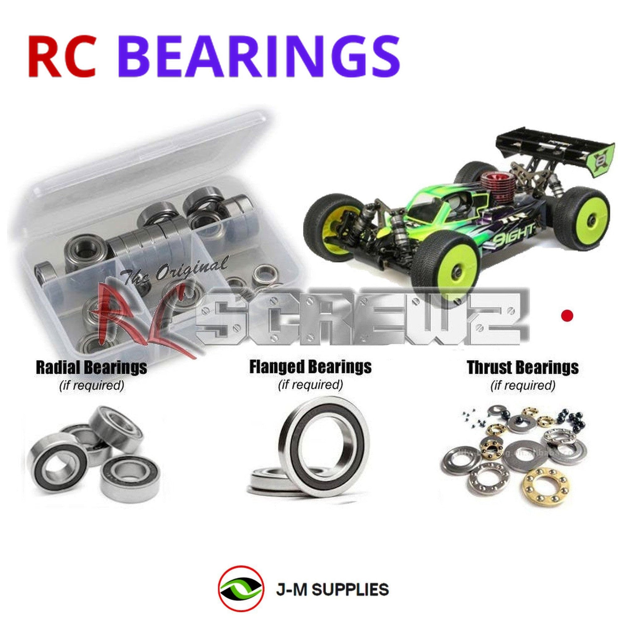 RCScrewZ Rubber Shielded Bearings los104r for Losi 8ight-X 1/8th Buggy TLR04007 - Picture 1 of 12