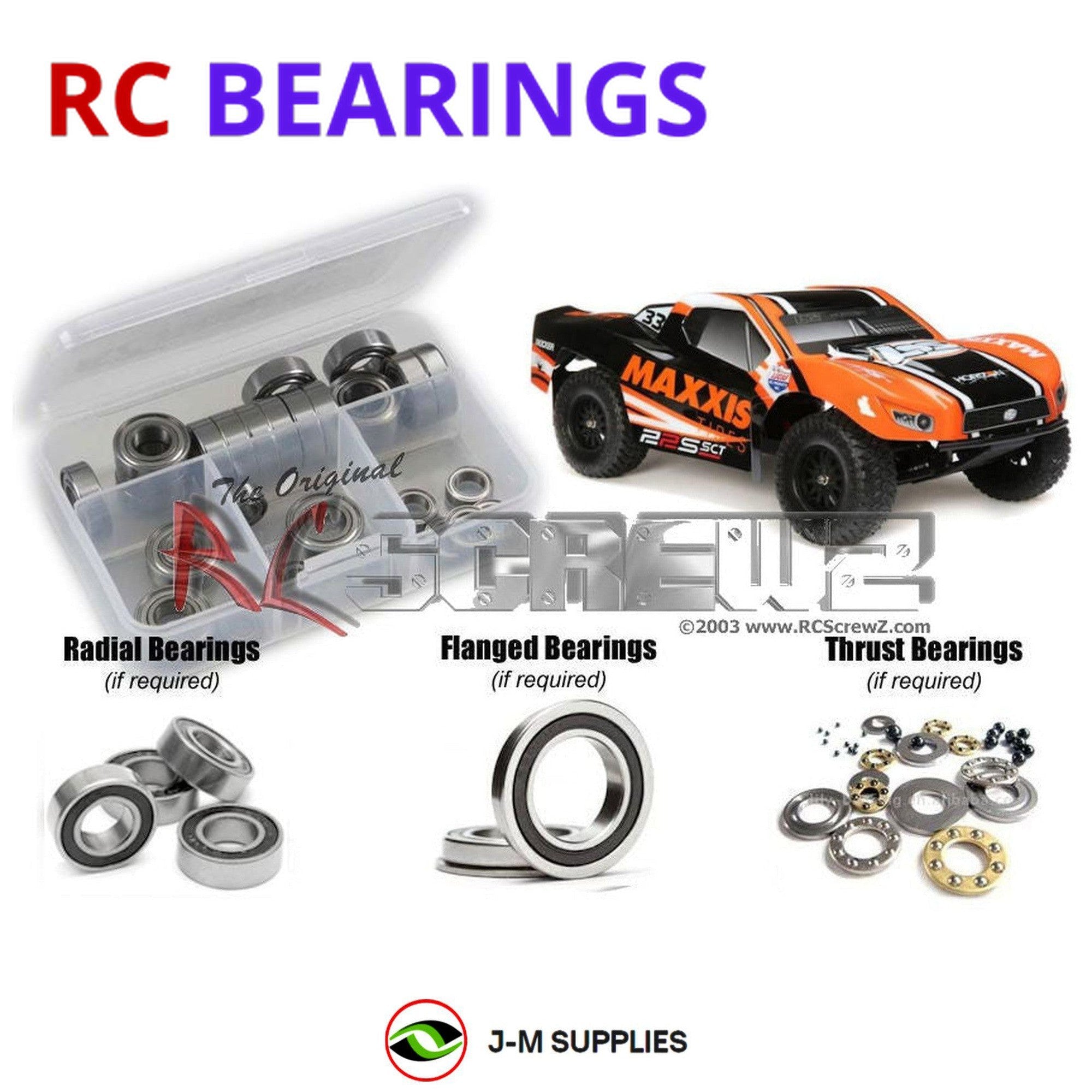 RCScrewZ Rubber Shielded Bearing Kit los110r for Losi 22 Maxxis 1/10th LOS03013T - Picture 1 of 12