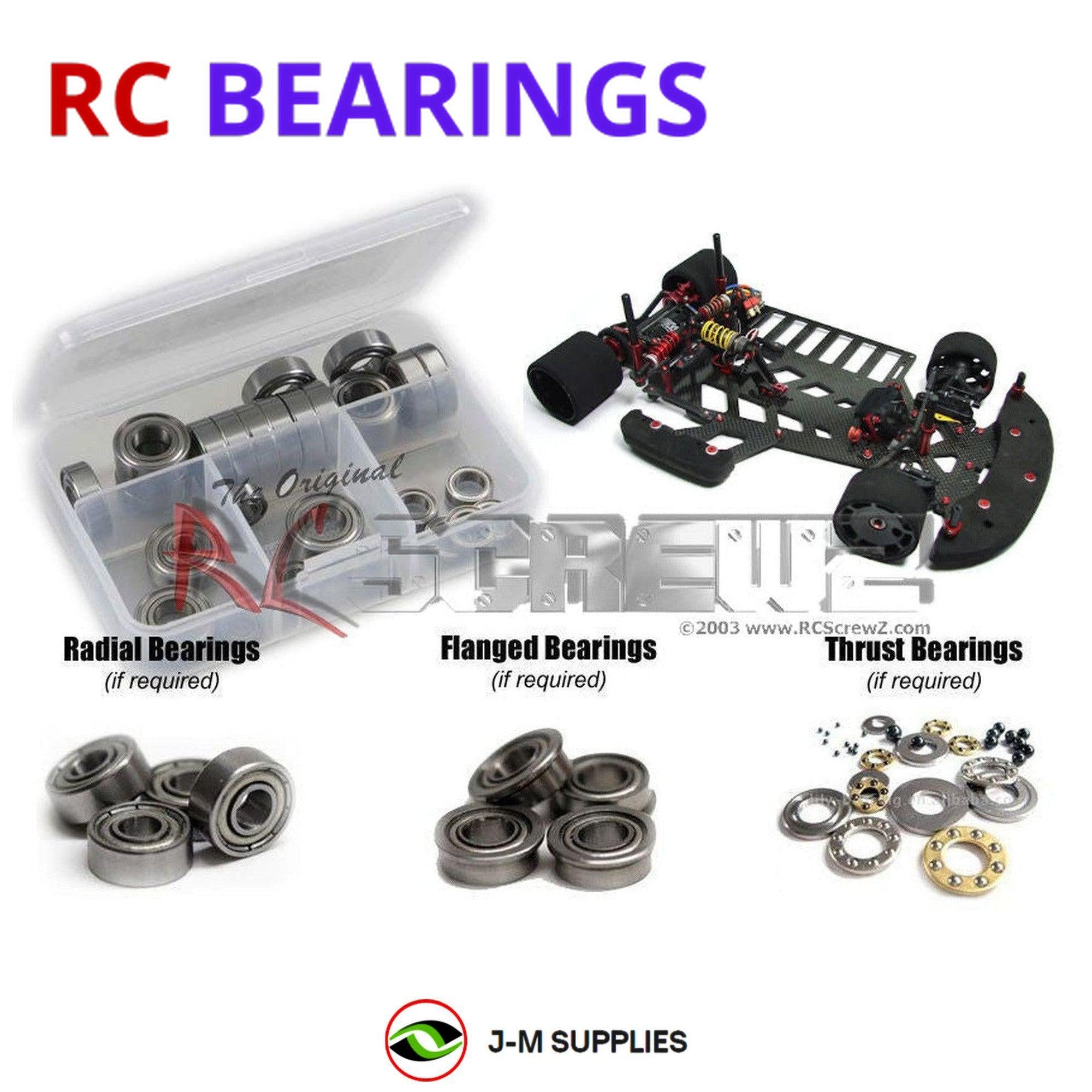 RCScrewZ Metal Shielded Bearing Kit crc010b for CRC BattleAxe 2.0 RT Oval #1900 - Picture 1 of 12