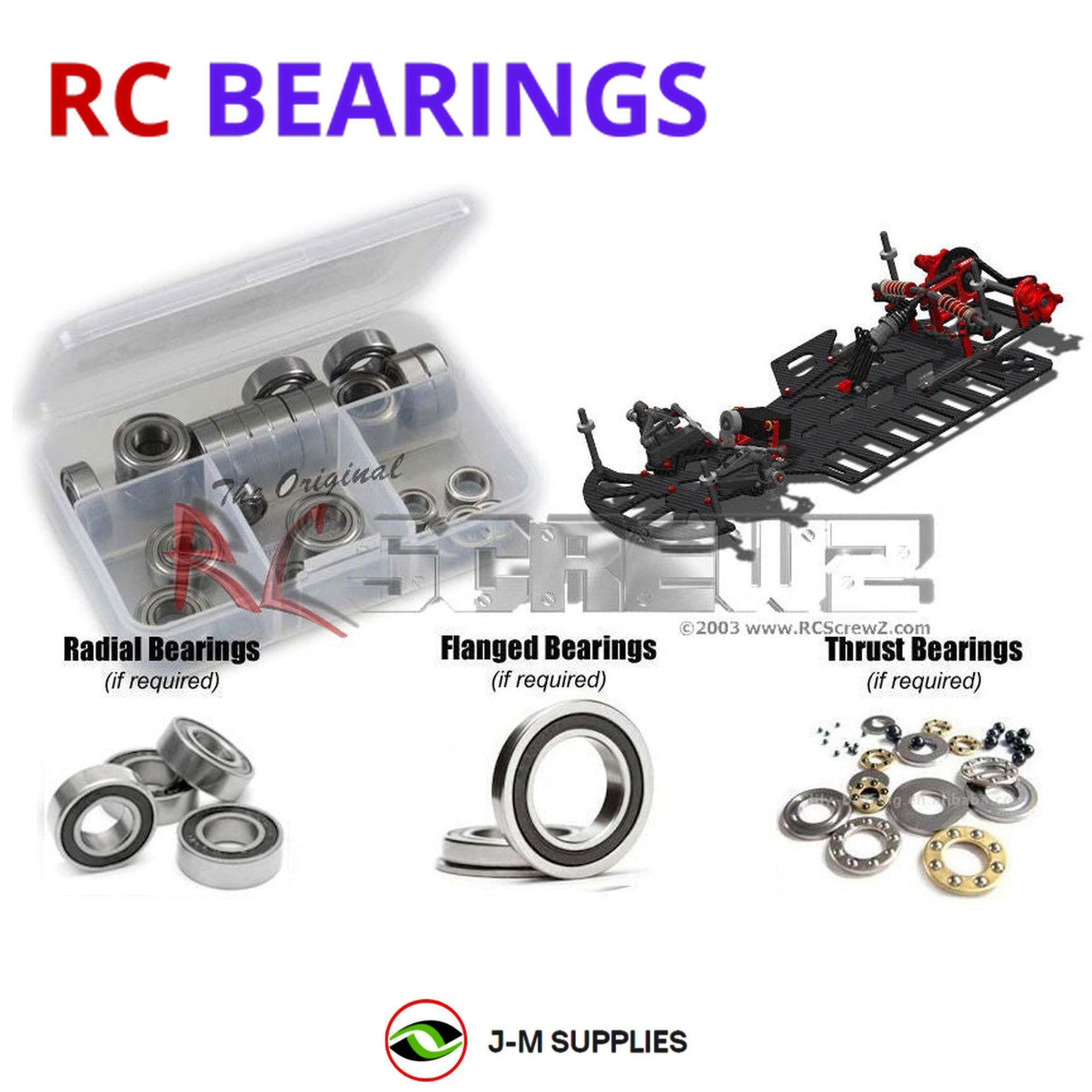 RCScrewZ Rubber Shielded Bearing Kit crc009r for CRC BattleAxe 3.0 RT Oval #1901 - Picture 1 of 12