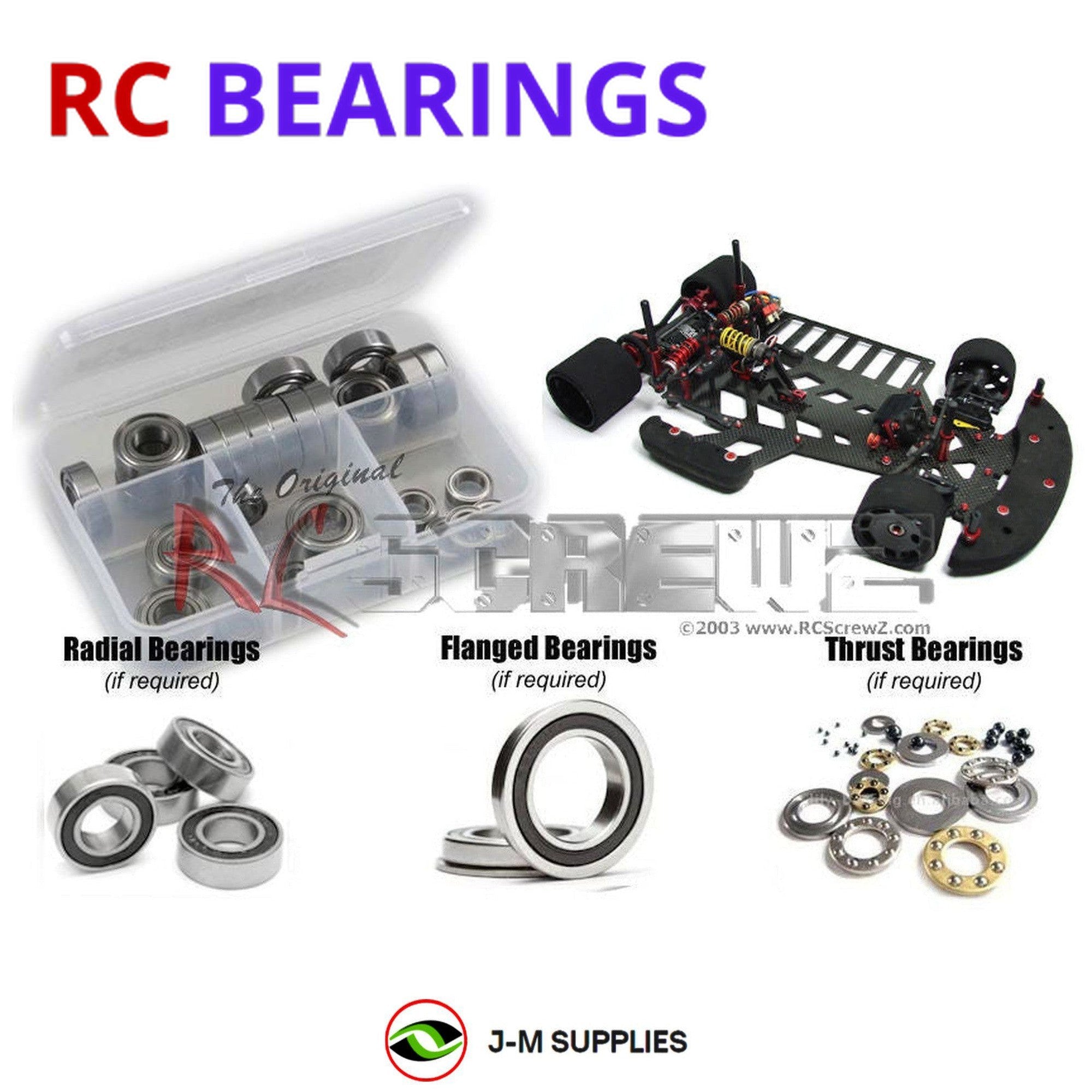 RCScrewZ Rubber Shielded Bearing Kit crc010r for CRC BattleAxe 2.0 RT Oval #1900 - Picture 1 of 12