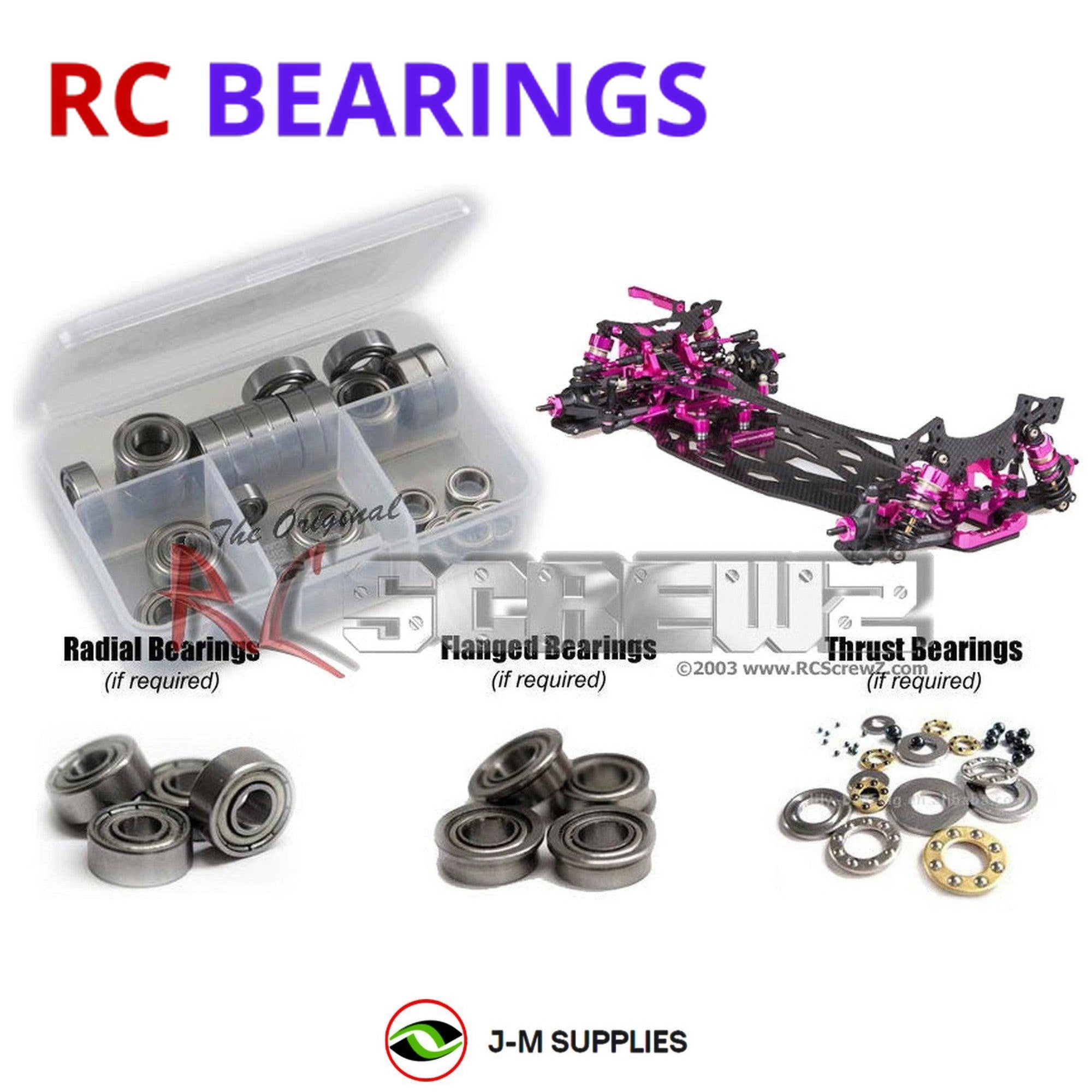 RCScrewZ Metal Shielded Bearing Kit 3rac008b for 3 Racing Sakura FF 2014 - Picture 1 of 12