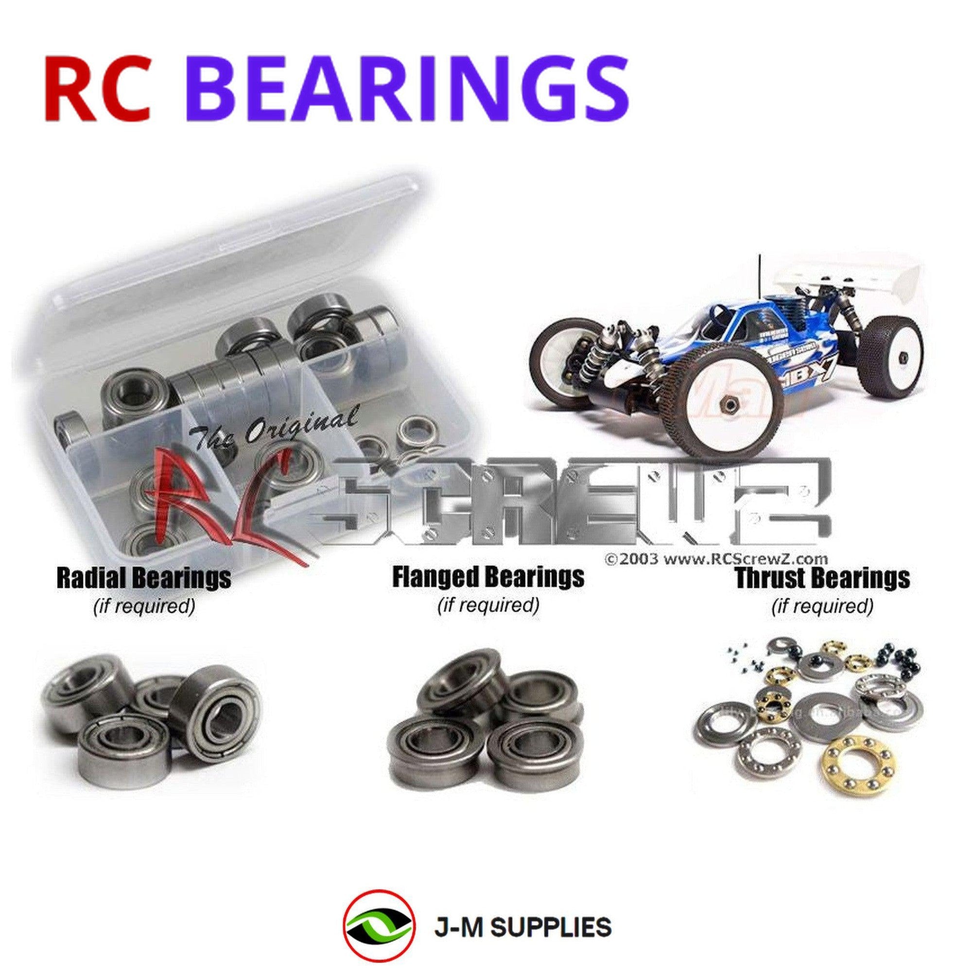 RCScrewZ Metal Shielded Bearing Kit mug023b for Mugen Seiki MBX-7 1/8th #E2001 - Picture 1 of 12