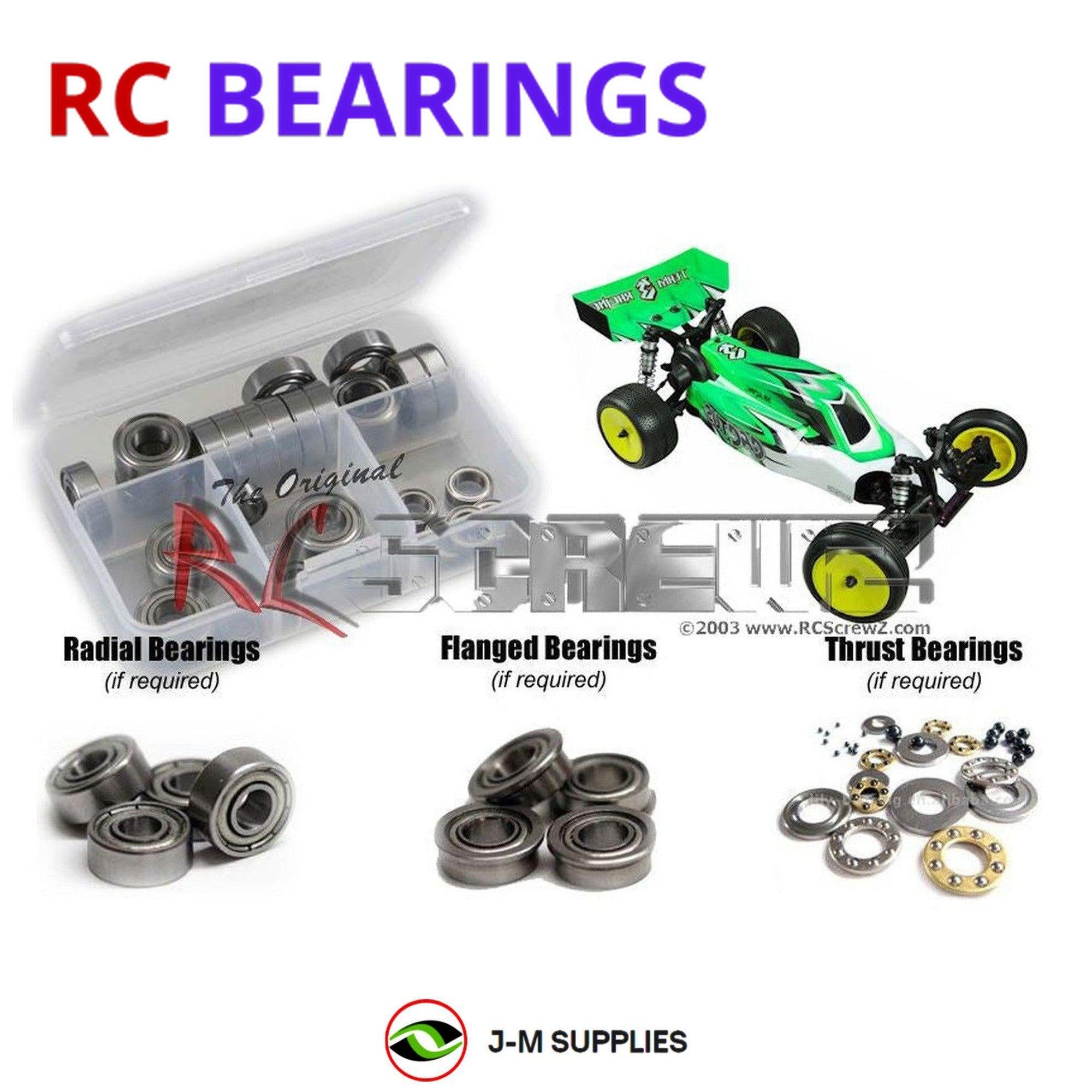 RCScrewZ Metal Shielded Bearing Kit 3rac003b for 3 Racing Cactus 2wd Buggy - Picture 1 of 12