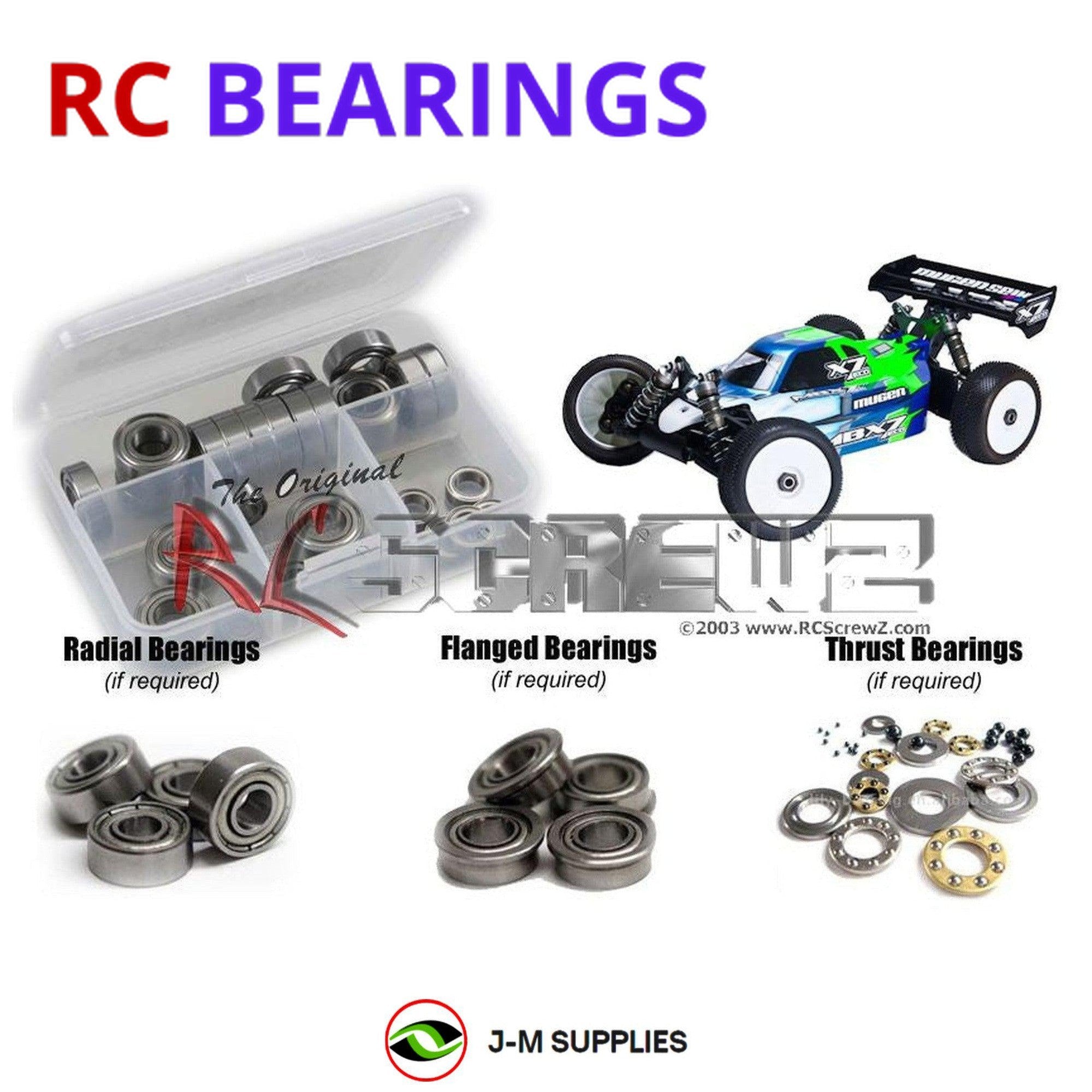 RCScrewZ Metal Shielded Bearing Kit mug025b for Mugen Seiki MBX7-E 1/8th #E2010 - Picture 1 of 12