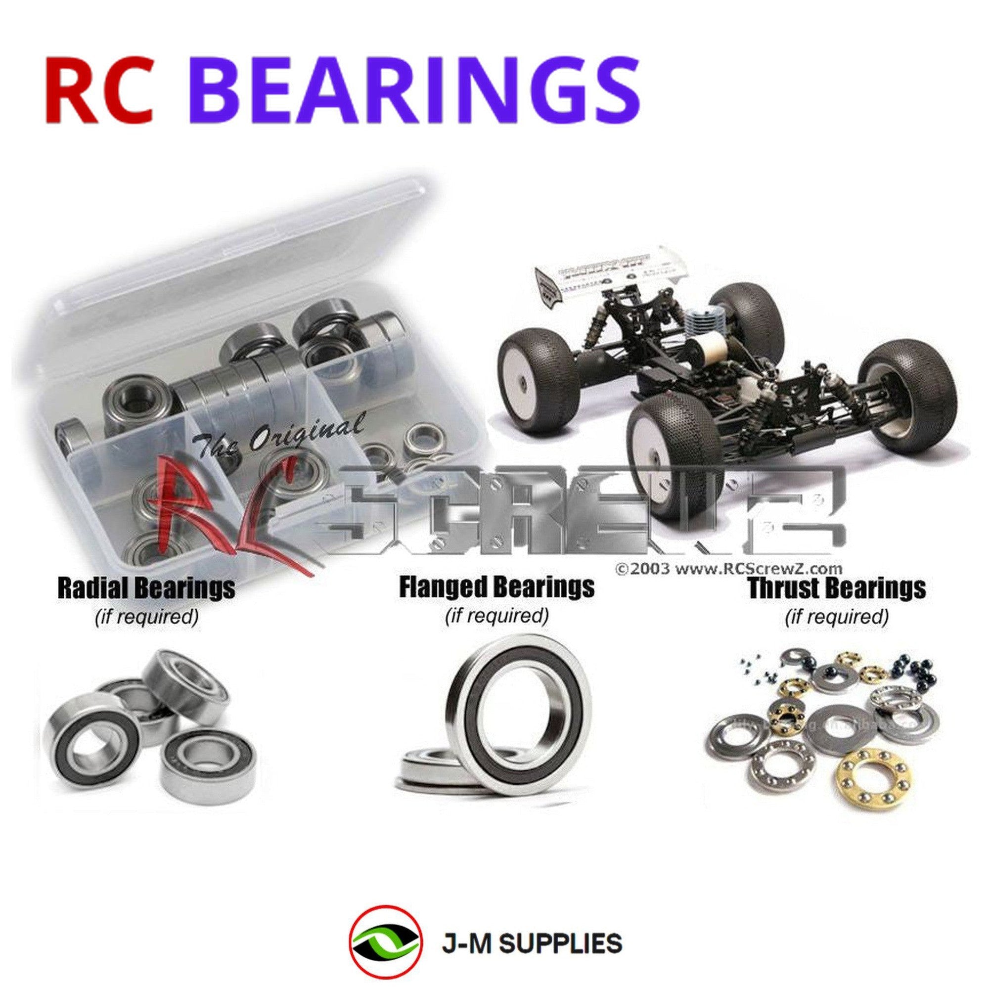 RCScrewZ Rubber Shielded Bearing Kit mug018r for Mugen Seiki MBX-6T 1/8th - Picture 1 of 12