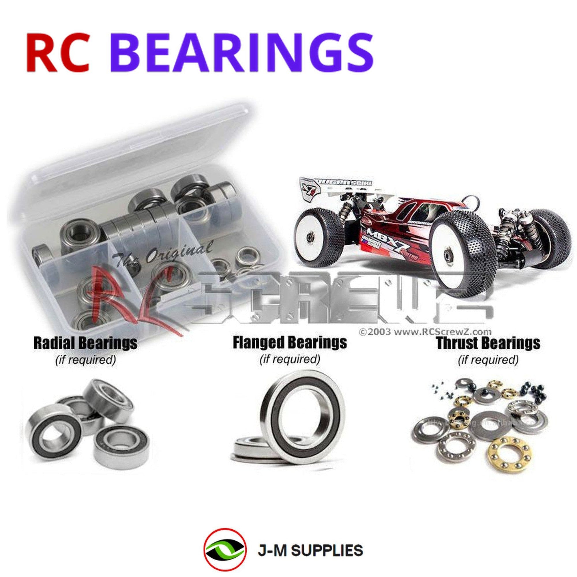 RCScrewZ Rubber Shielded Bearing Kit mug030r for Mugen Seiki MBX-7R #E2015 - Picture 1 of 12