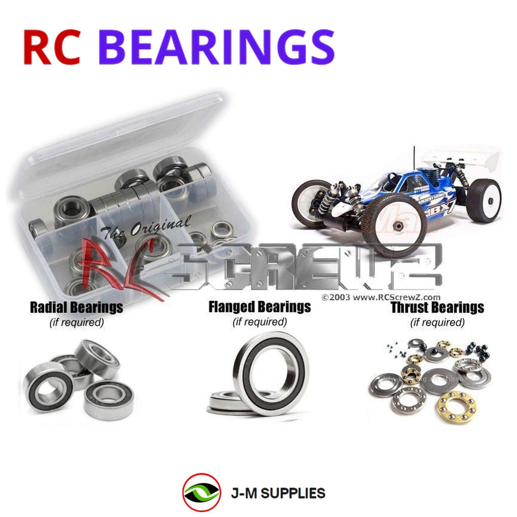 RCScrewZ Rubber Shielded Bearing Kit mug023r for Mugen Seiki MBX-7 1/8th #E2001 - Picture 1 of 12