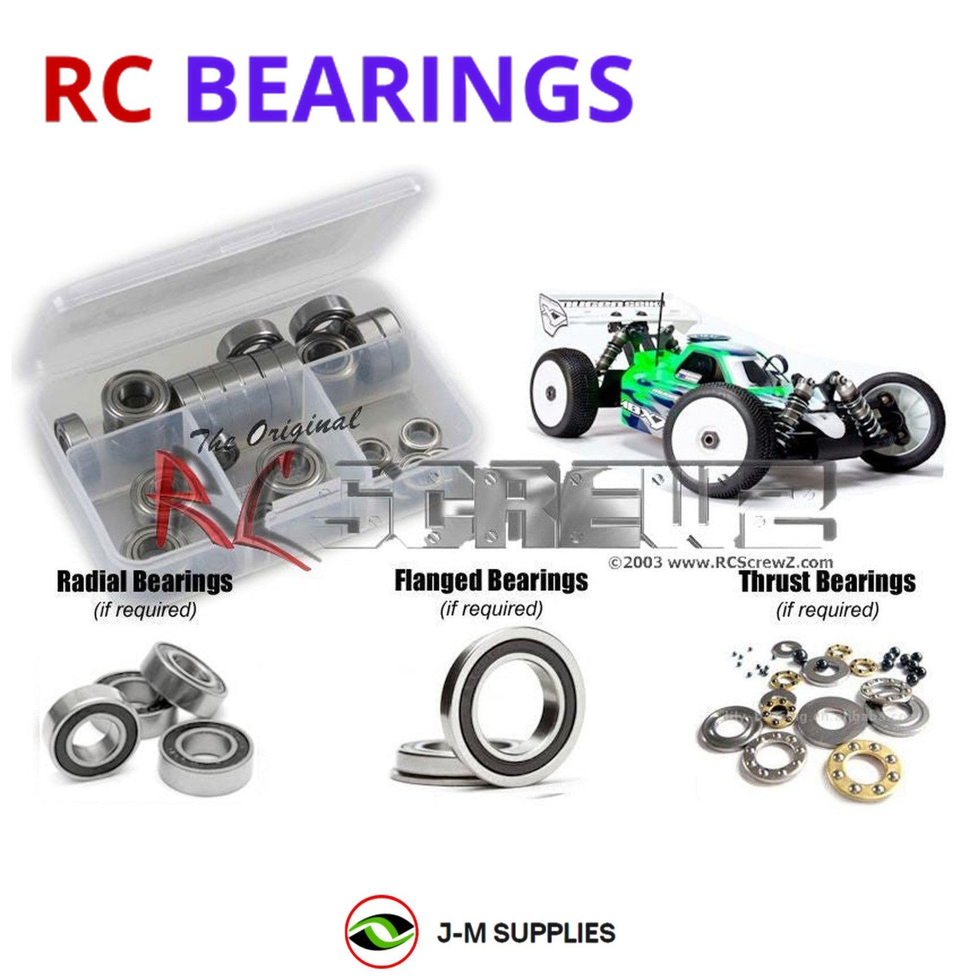 RCScrewZ Rubber Shielded Bearing Kit mug025r for Mugen Seiki MBX7-E 1/8th #E2010 - Picture 1 of 12