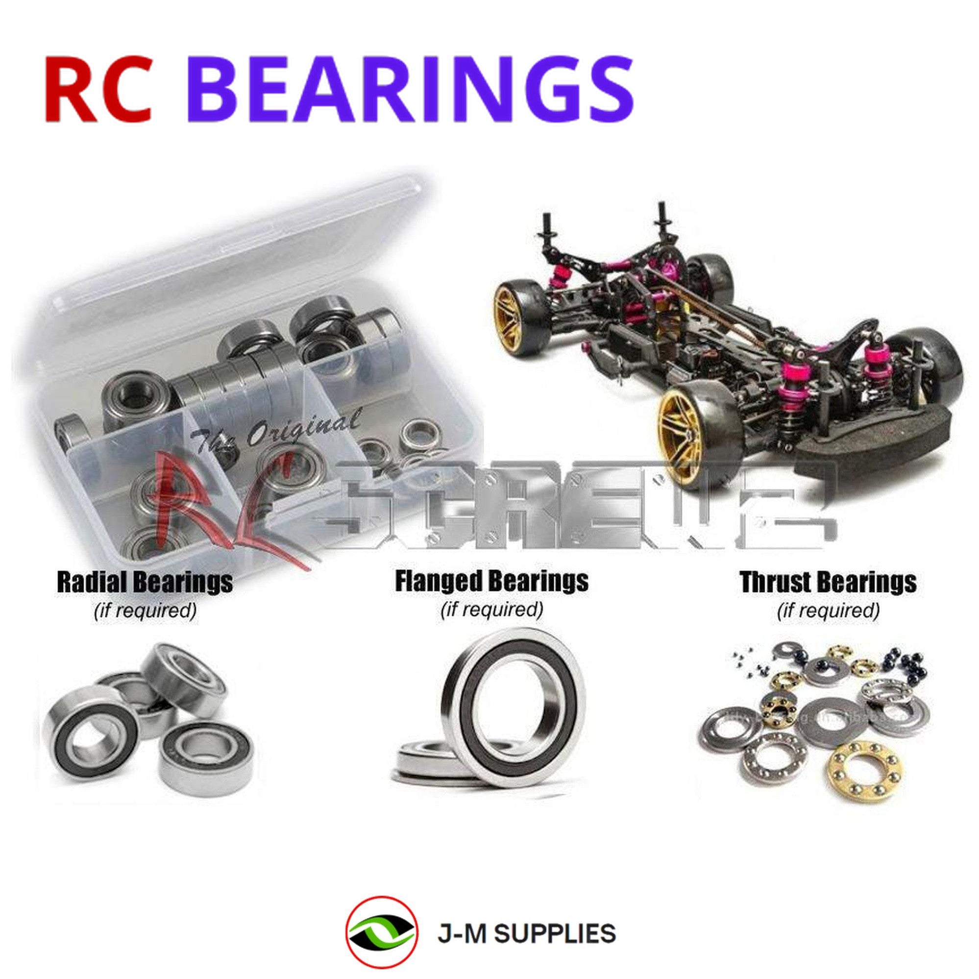 RCScrewZ Rubber Shielded Bearings 3rac009r for 3Racing Sakura D4 AWD Drift | KIT - Picture 1 of 12