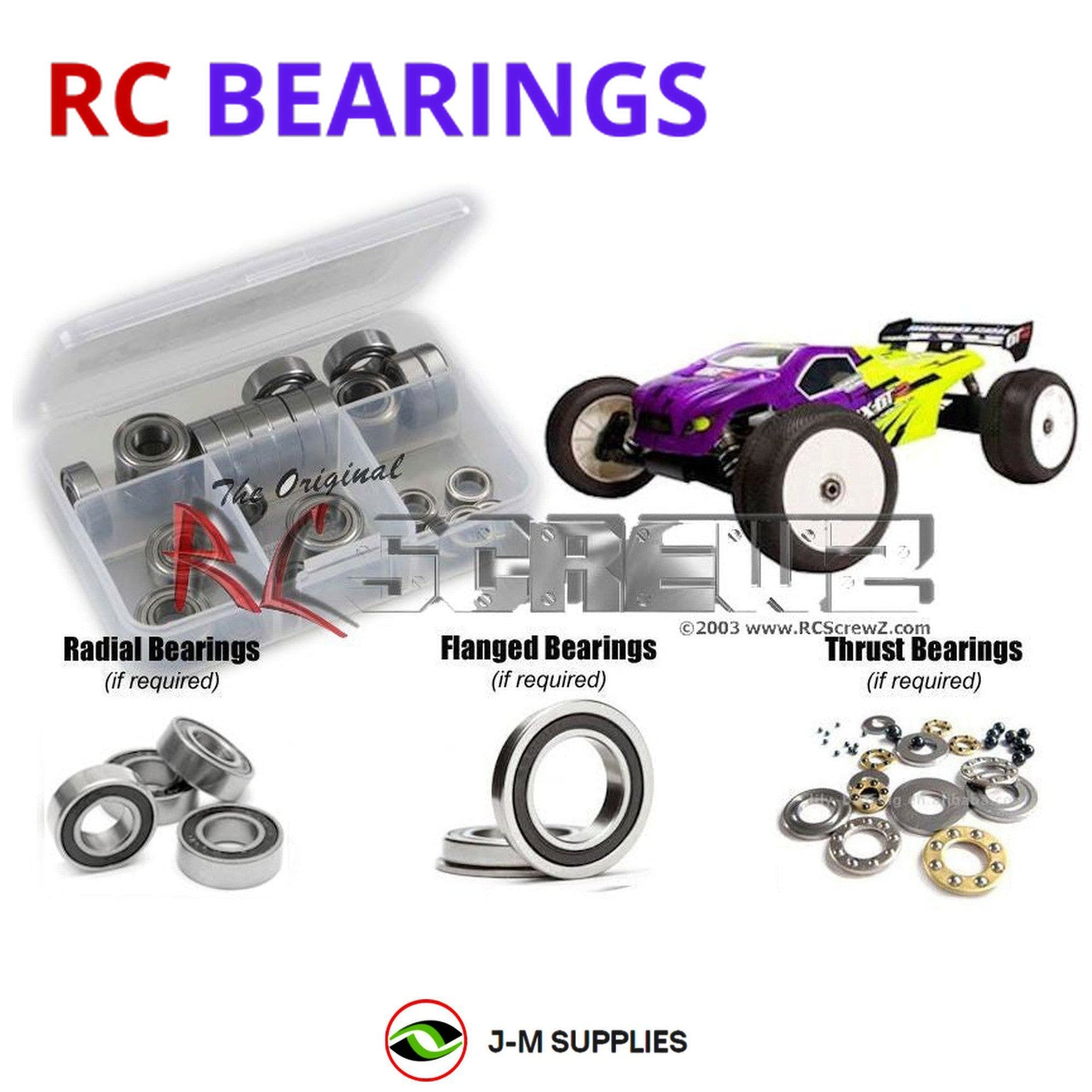 RCScrewZ Rubber Shielded Bearing Kit mug022r for Mugen Seiki MBX-6TR 1/8th E0087 - Picture 1 of 12