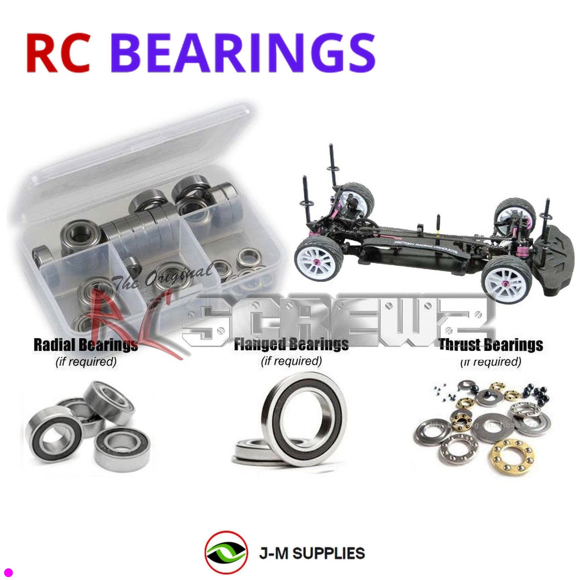 RCScrewZ Rubber Shielded Bearings 3rac007r for 3 Racing Sakura Xi/Sport 1/10 Kit - Picture 1 of 12